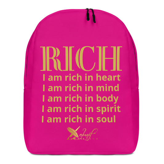 RICH BY XCLUSIF POETIX HOT PINK & GOLD Minimalist Backpack