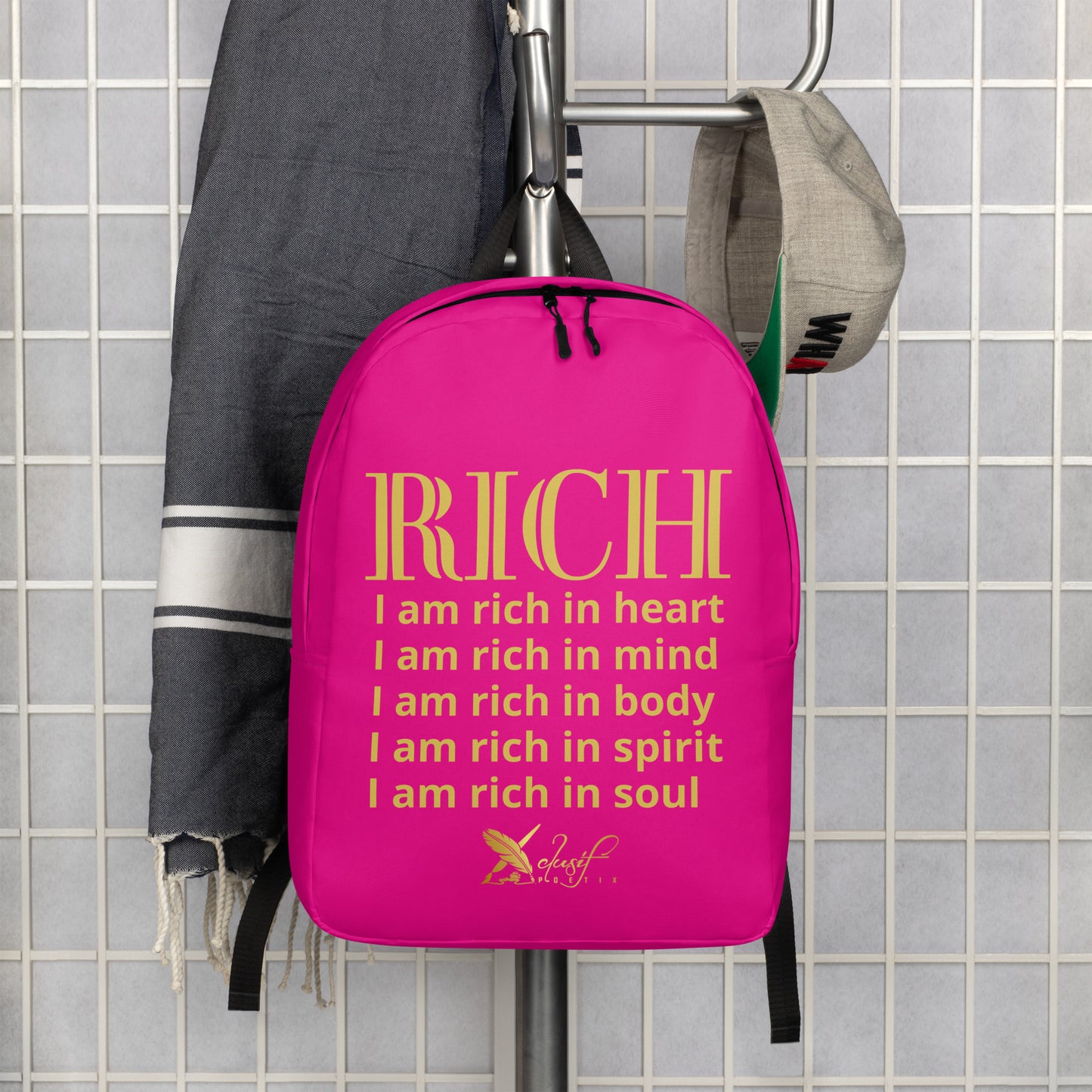 RICH BY XCLUSIF POETIX HOT PINK & GOLD Minimalist Backpack