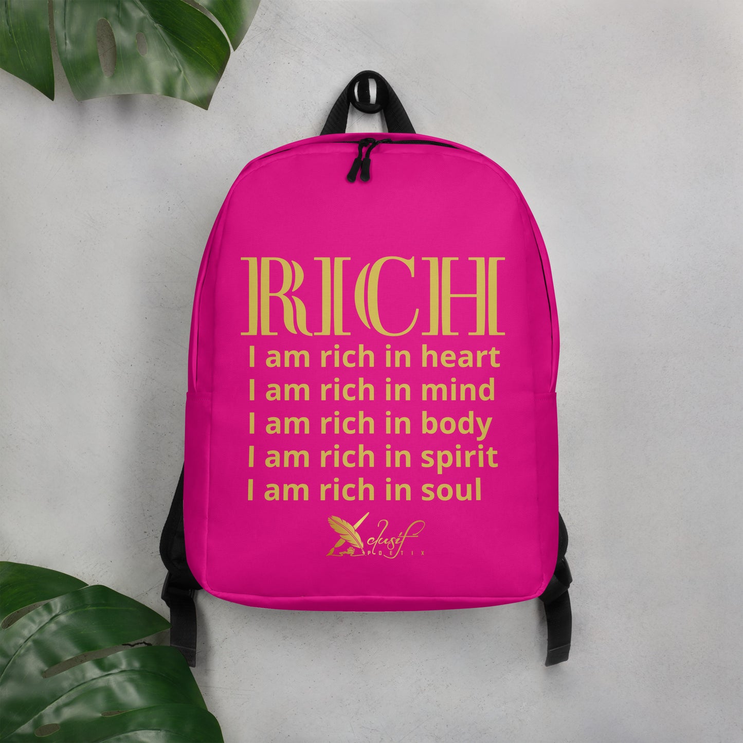 RICH BY XCLUSIF POETIX HOT PINK & GOLD Minimalist Backpack