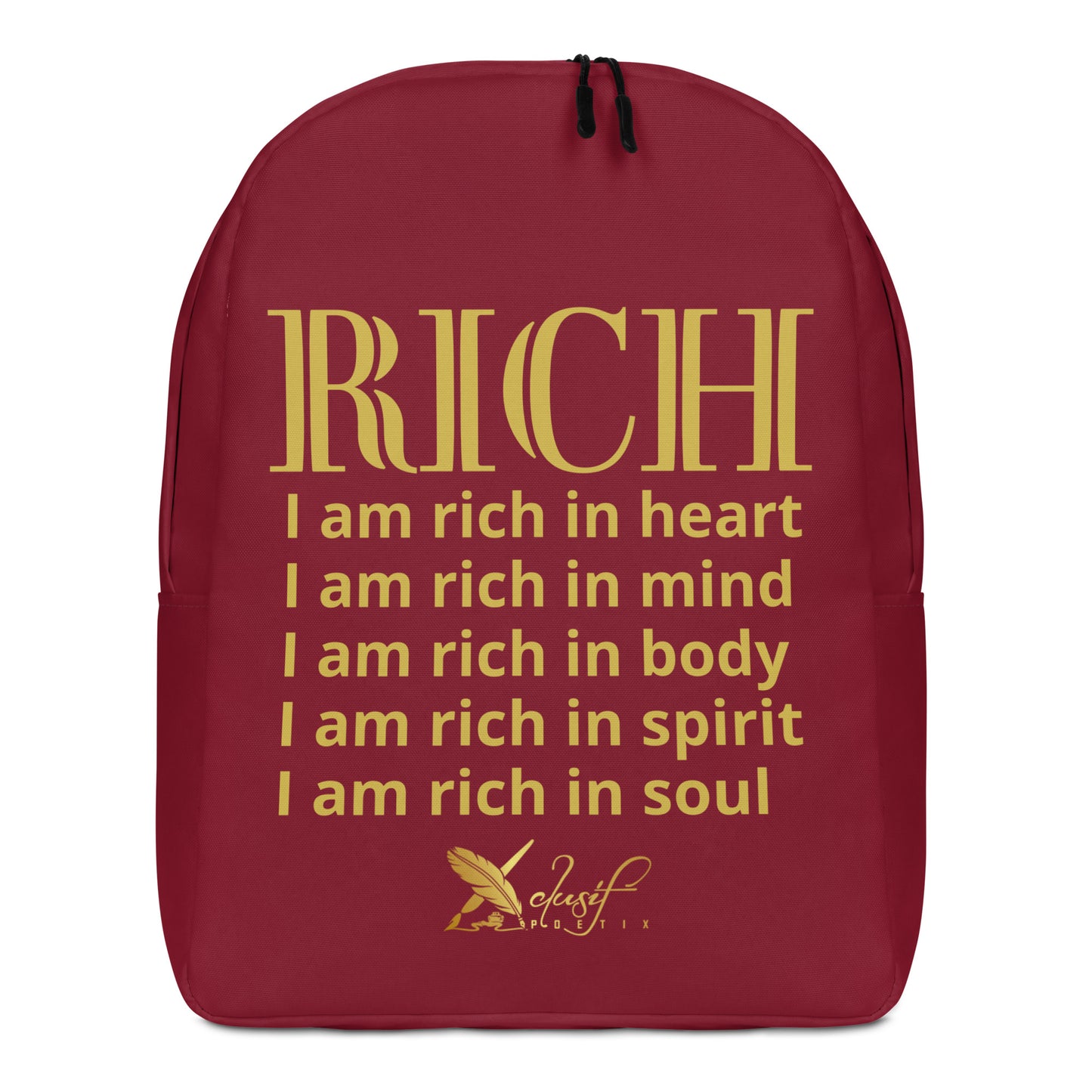 RICH BY XCLUSIF POETIX BURGUNDY & GOLD Minimalist Backpack