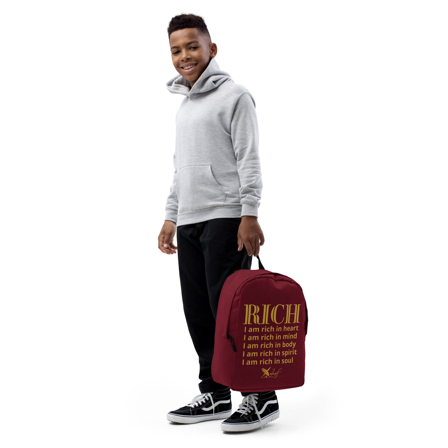 RICH BY XCLUSIF POETIX BURGUNDY & GOLD Minimalist Backpack