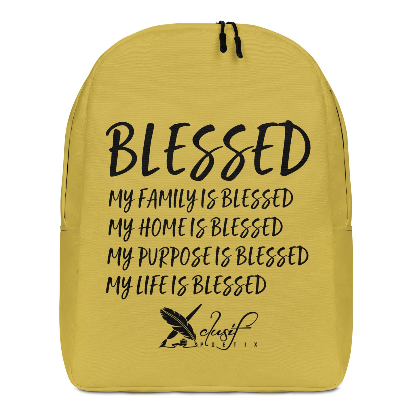 BLESSED BY XCLUSIF POETIX GOLD & BLACK Minimalist Backpack