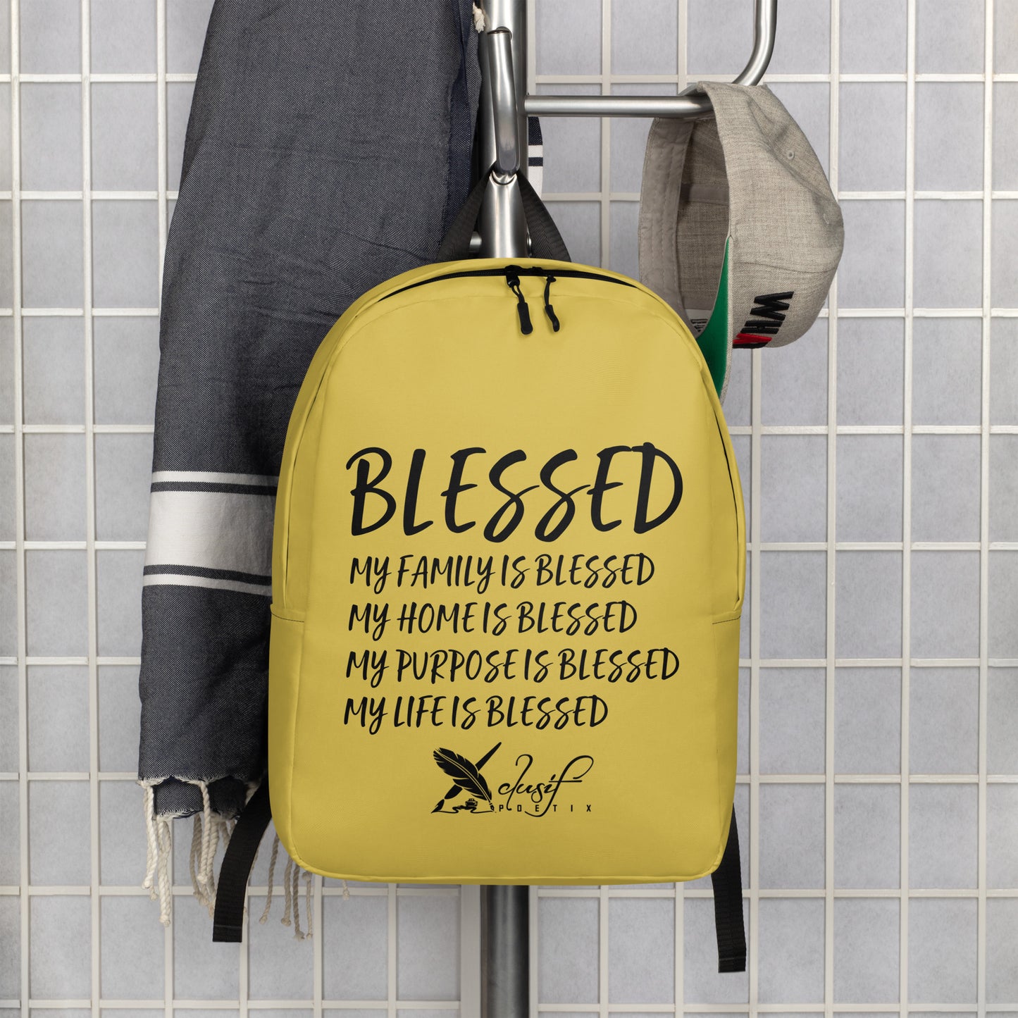 BLESSED BY XCLUSIF POETIX GOLD & BLACK Minimalist Backpack