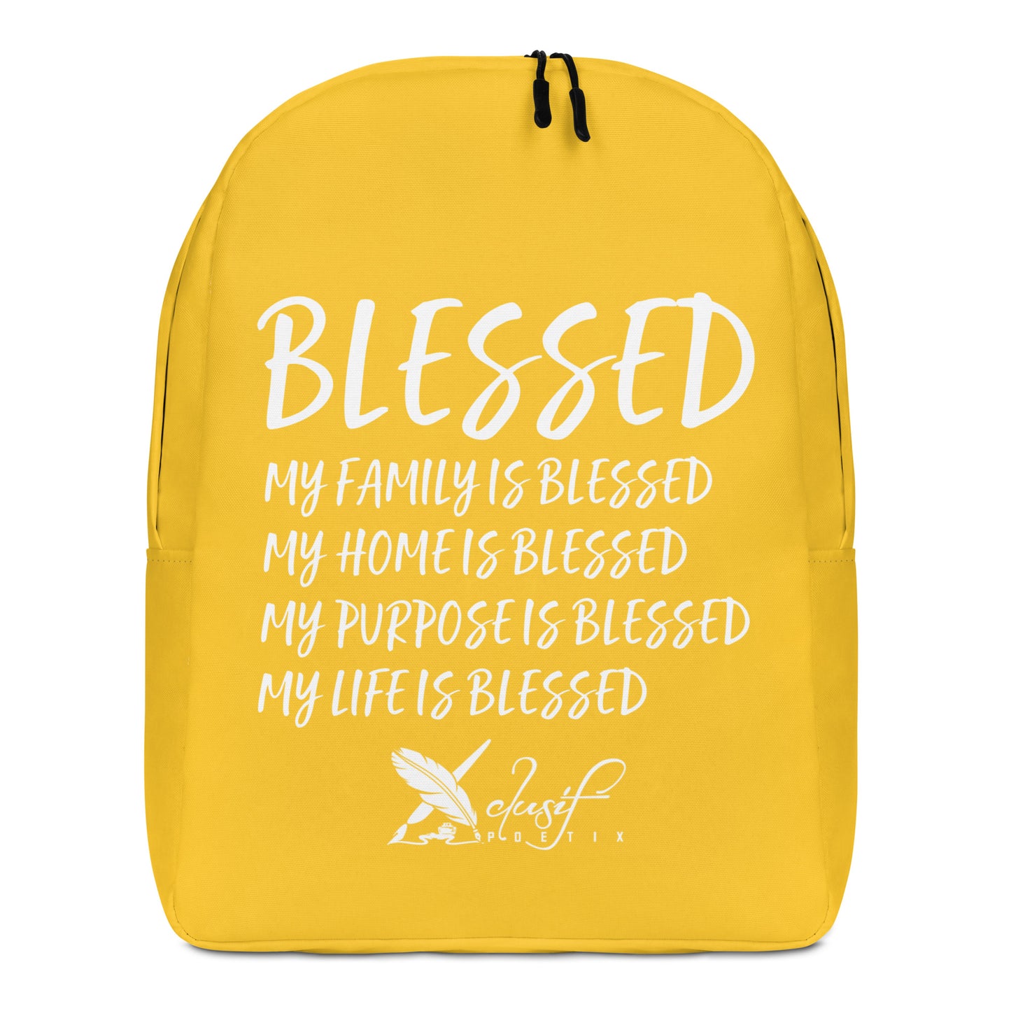 BLESSED BY XCLUSIF POETIX YELLOW & WHITE Minimalist Backpack