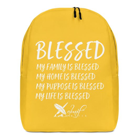 BLESSED BY XCLUSIF POETIX YELLOW & WHITE Minimalist Backpack