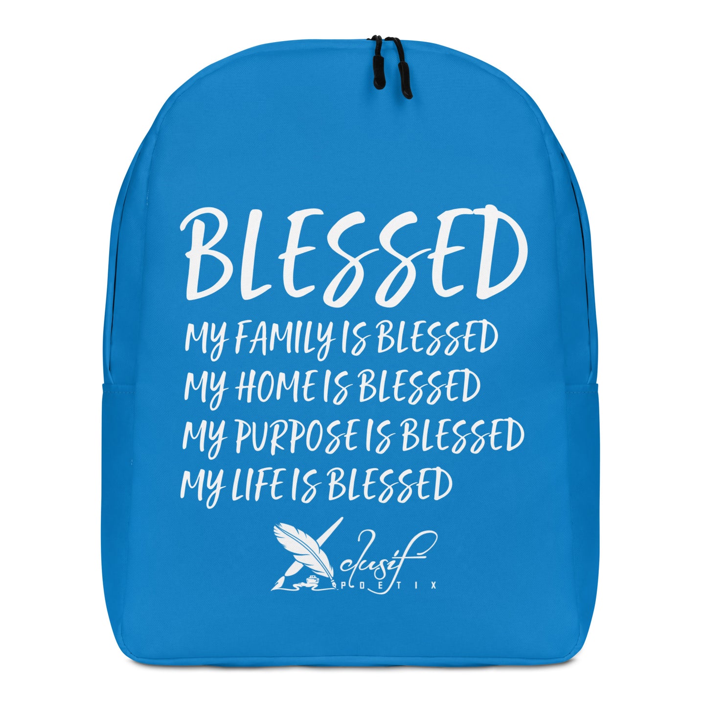 BLESSED BY XCLUSIF POETIX BLUE & WHITE Minimalist Backpack