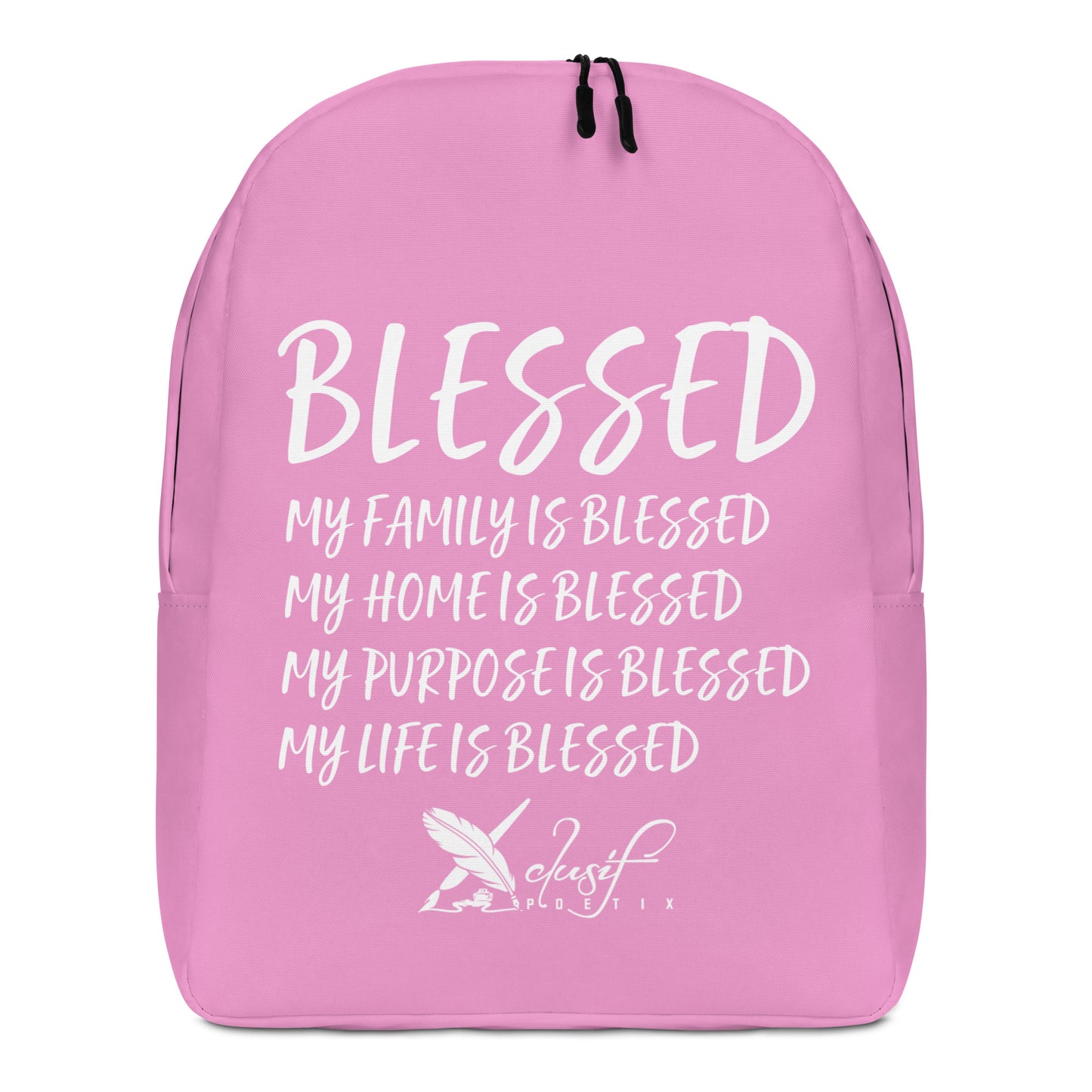 BLESSED BY XCLUSIF POETIX LAVENDER & WHITE Minimalist Backpack