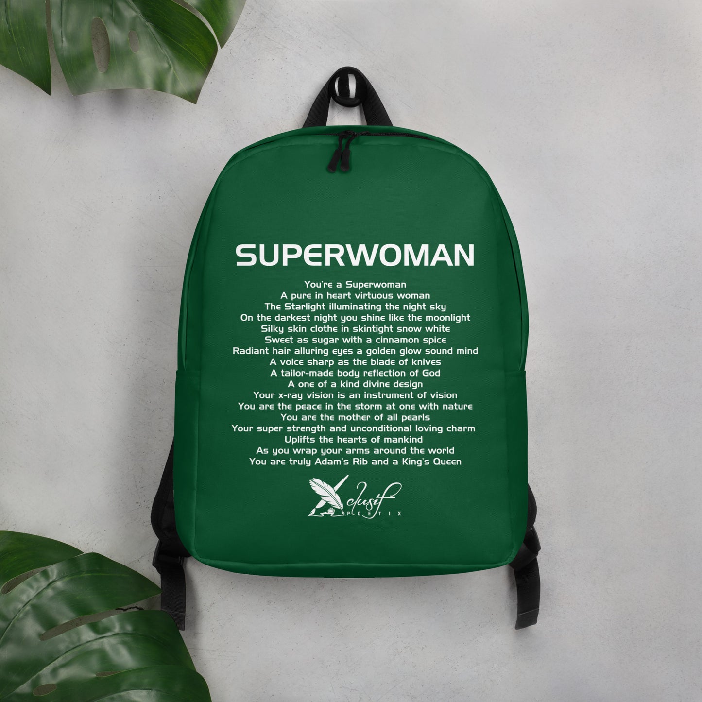 SUPERWOMAN BY XCLUSIF POETIX FOREST GREEN Minimalist Backpack