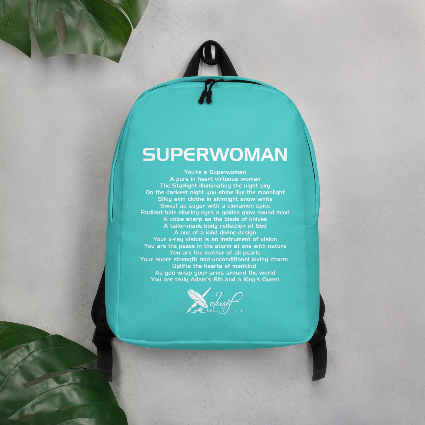 SUPERWOMAN BY XCLUSIF POETIX TURQUOISE Minimalist Backpack