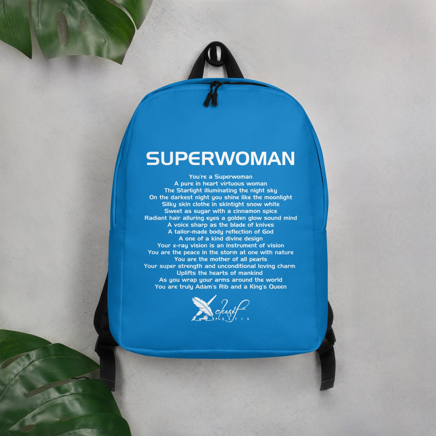 SUPERWOMAN BY XCLUSIF POETIX BLUE & WHITE Minimalist Backpack