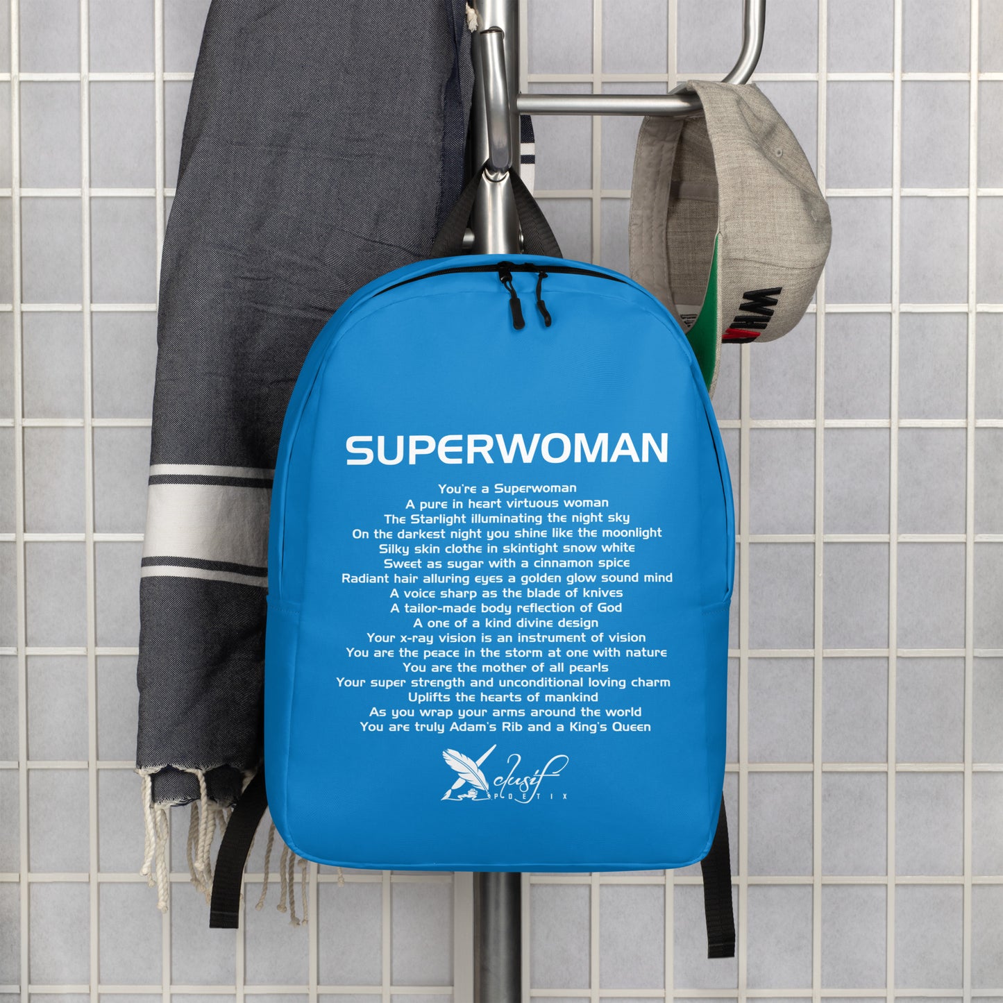 SUPERWOMAN BY XCLUSIF POETIX BLUE & WHITE Minimalist Backpack