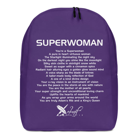 SUPERWOMAN BY XCLUSIF POETIX PURPLE & WHITE Minimalist Backpack