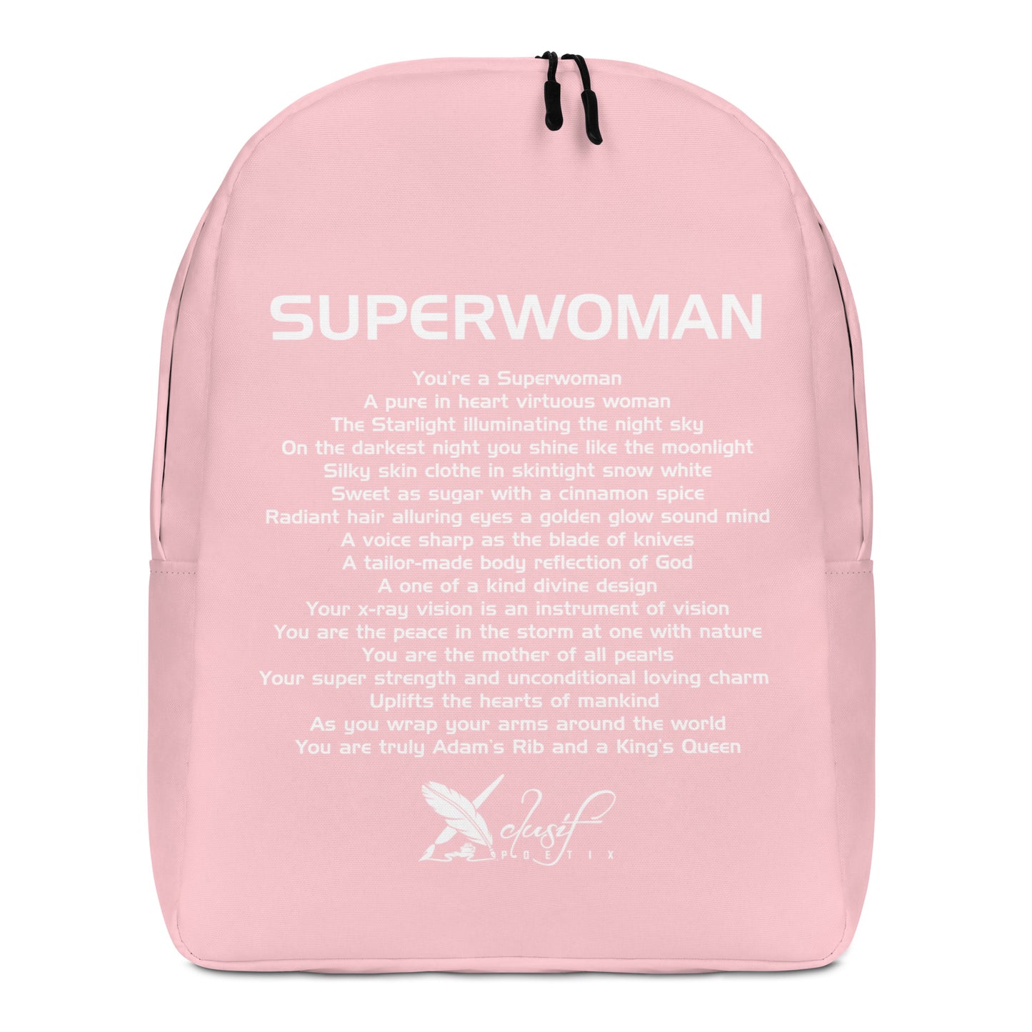 SUPERWOMAN BY XCLUSIF POETIX PINK & WHITE Minimalist Backpack