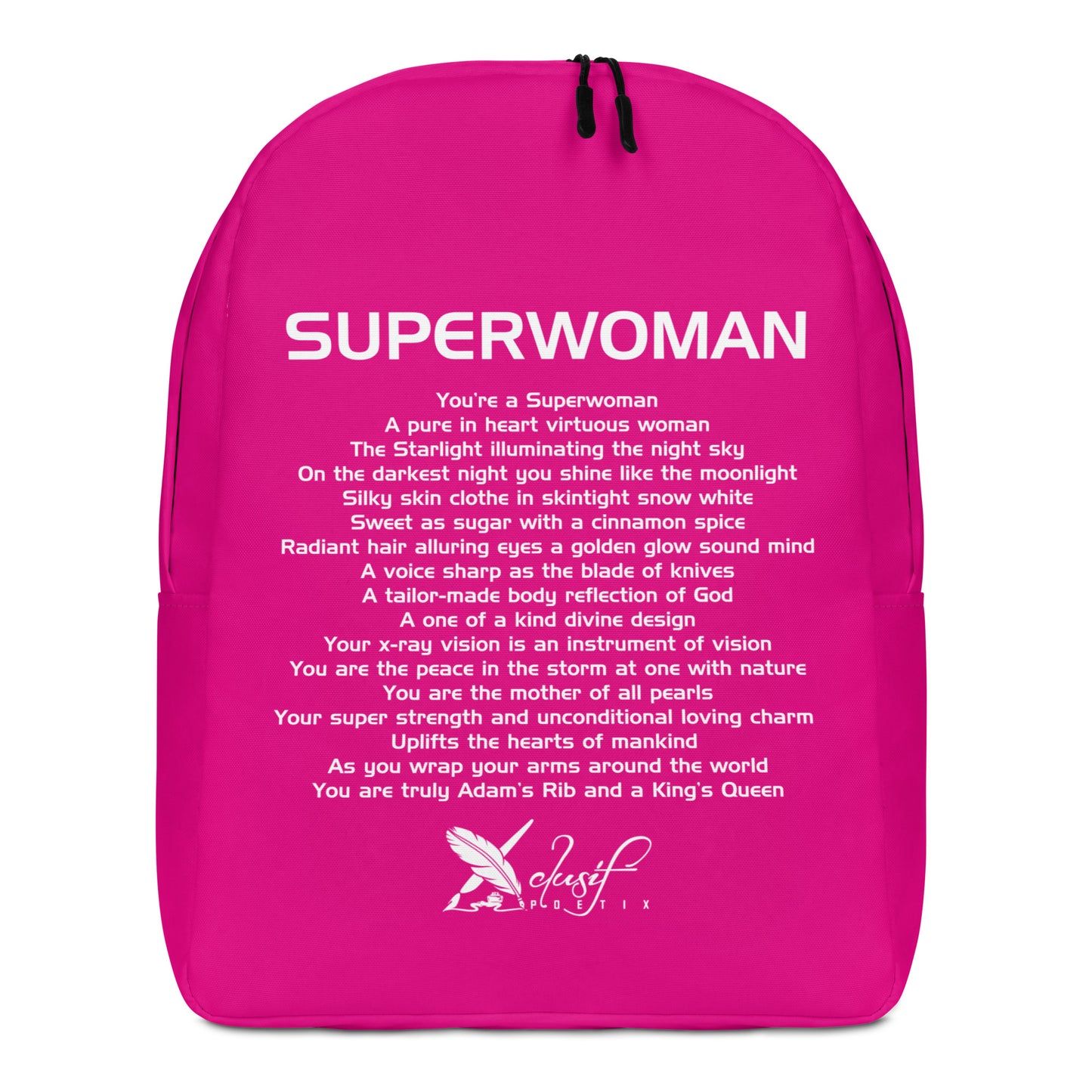 SUPERWOMAN BY XCLUSIF POETIX HOT PINK & WHITE Minimalist Backpack