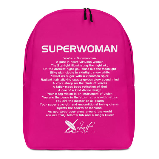 SUPERWOMAN BY XCLUSIF POETIX HOT PINK & WHITE Minimalist Backpack