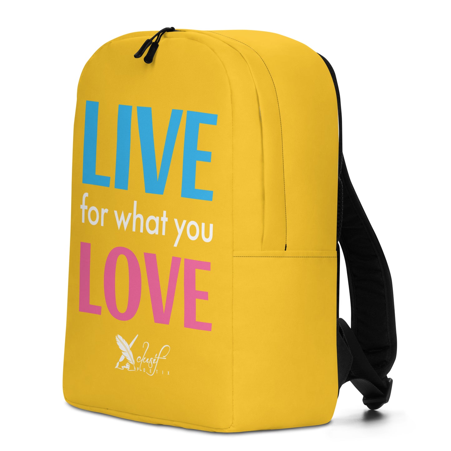 "LIVE FOR WHAT YOU LOVE" BY XCLUSIF POETIX YELLOW Minimalist Backpack