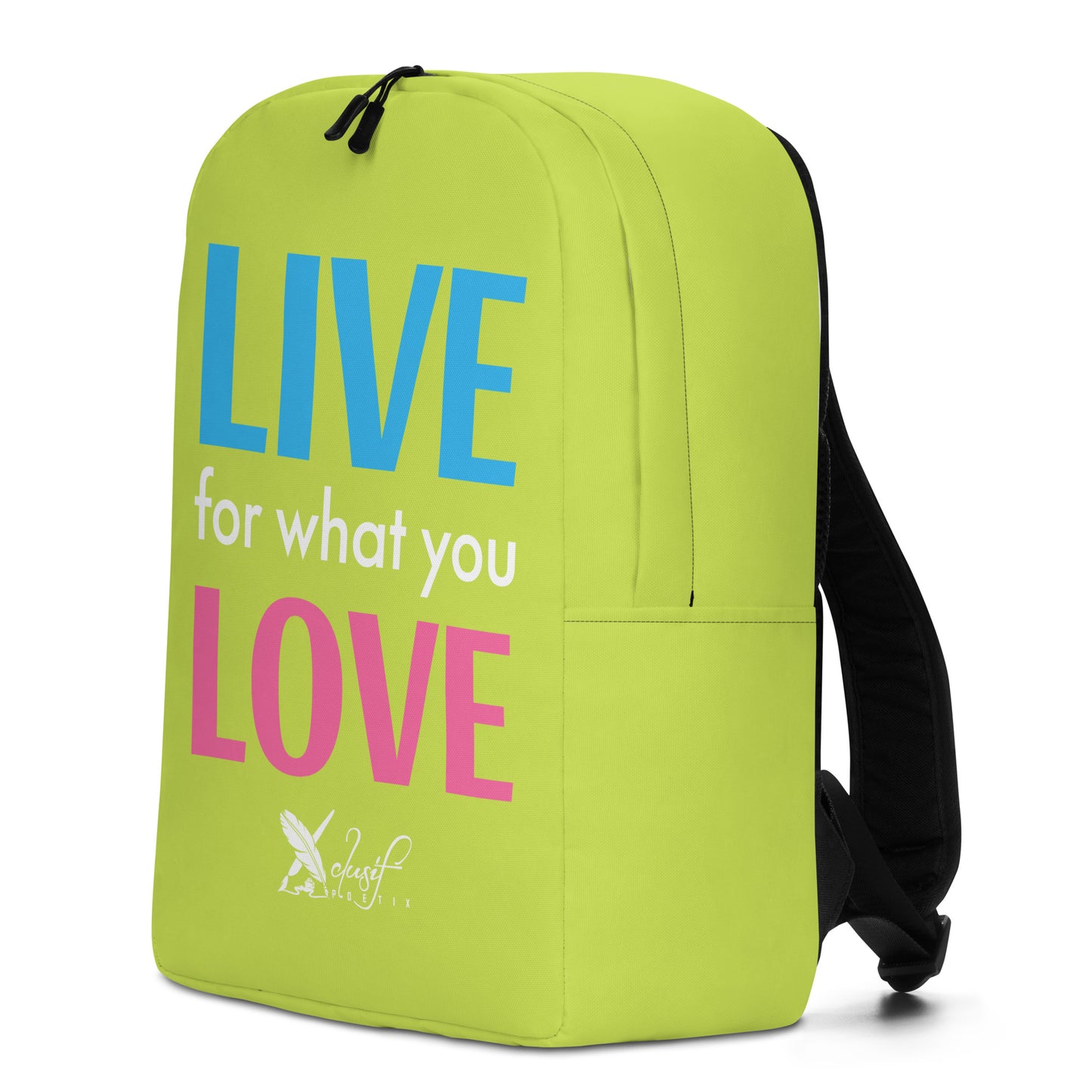 "LIVE FOR WHAT YOU LOVE" BY XCLUSIF POETIX LIGHT GREEN Minimalist Backpack