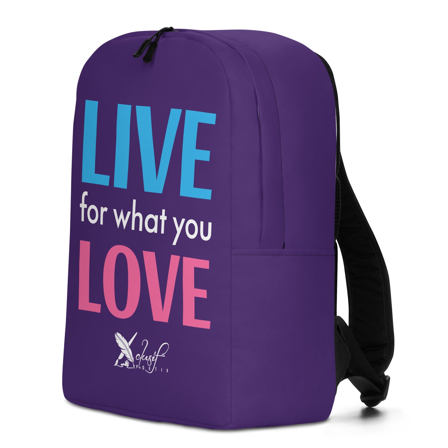 "LIVE FOR WHAT YOU LOVE" BY XCLUSIF POETIX PURPLE Minimalist Backpack