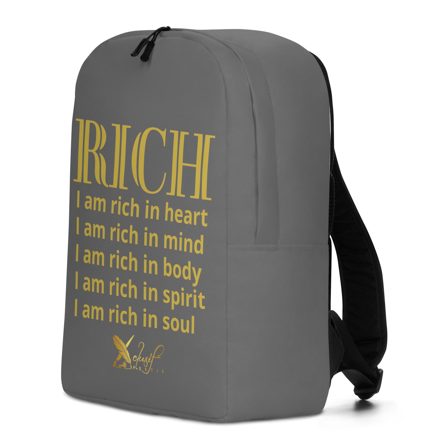 RICH BY XCLUSIF POETIX GREY & GOLD Minimalist Backpack