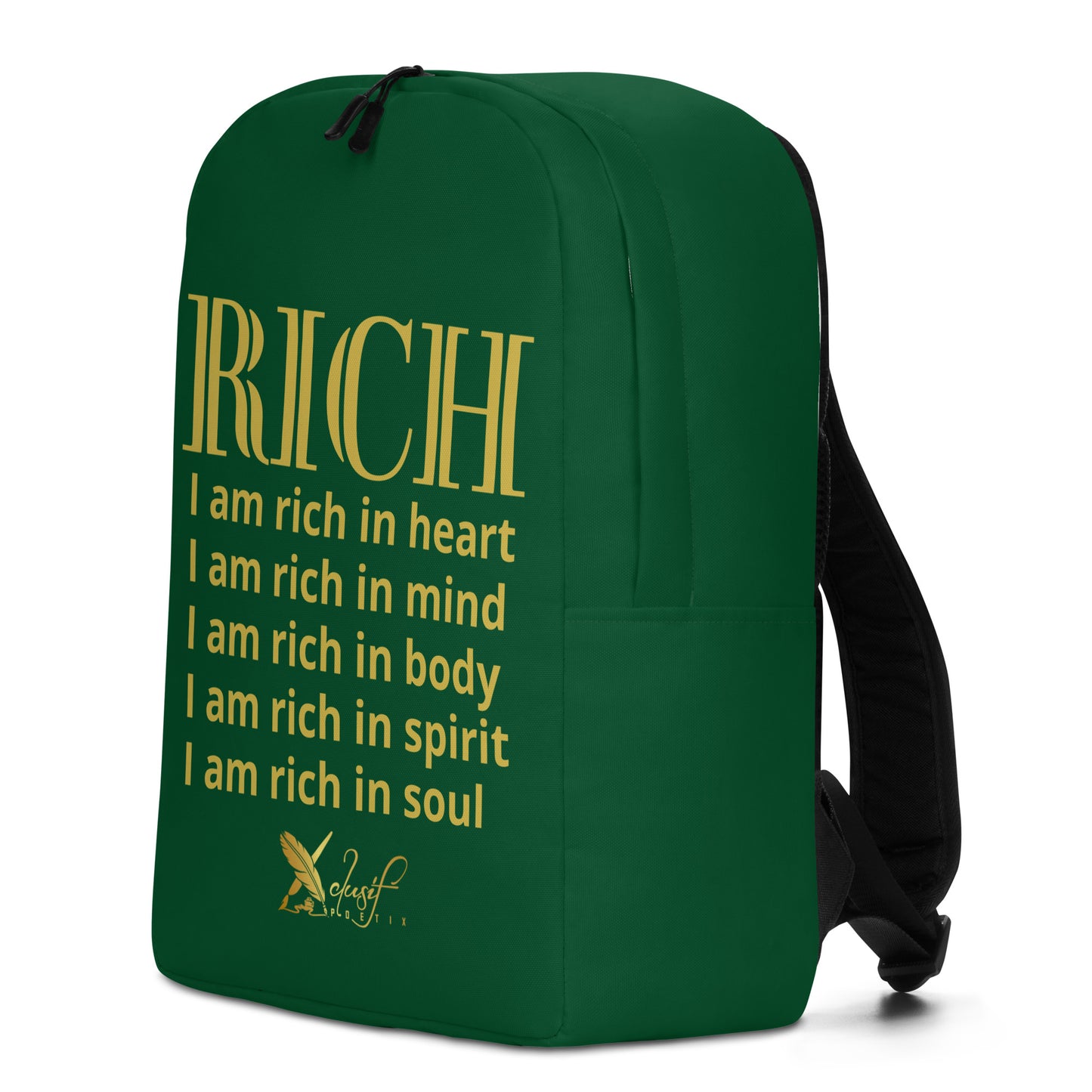 RICH BY XCLUSIF POETIX FOREST GREEN & GOLD Minimalist Backpack