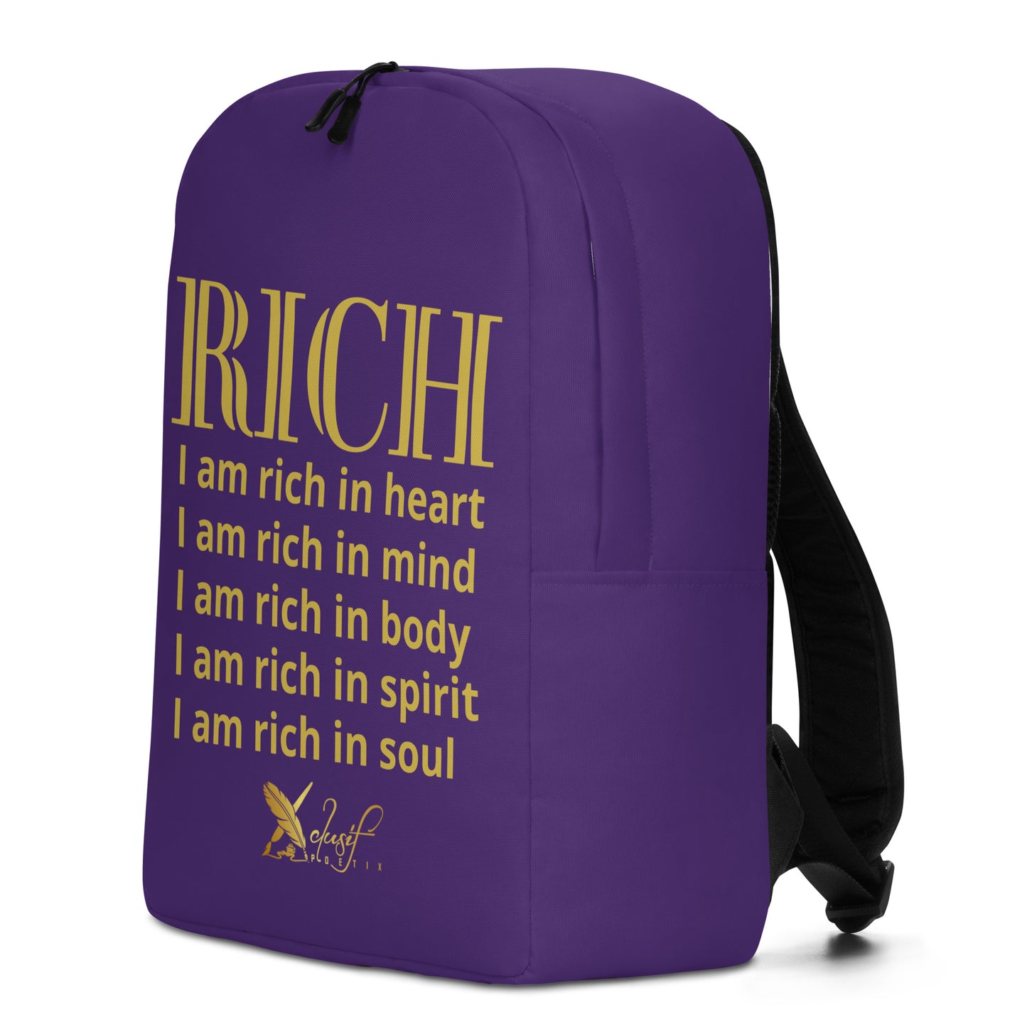 RICH BY XCLUSIF POETIX PURPLE & GOLD Minimalist Backpack