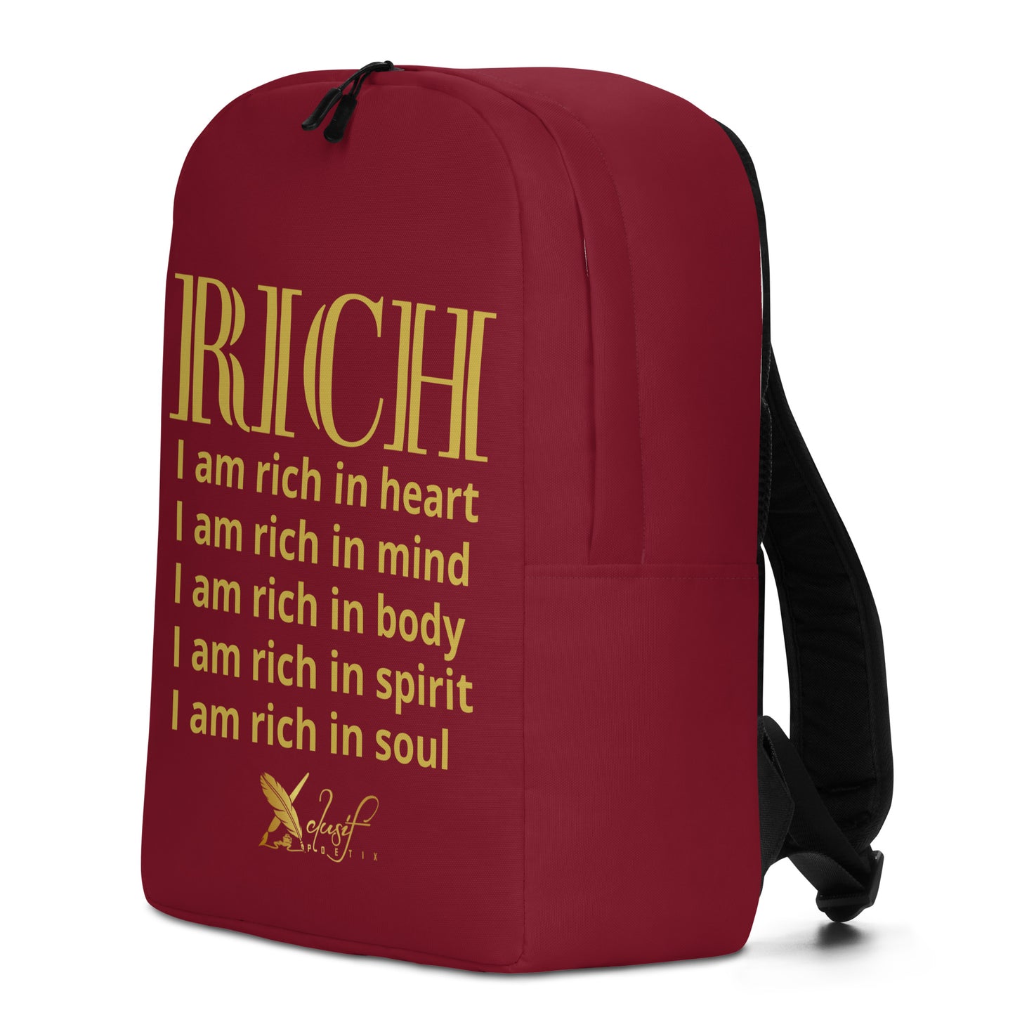 RICH BY XCLUSIF POETIX BURGUNDY & GOLD Minimalist Backpack