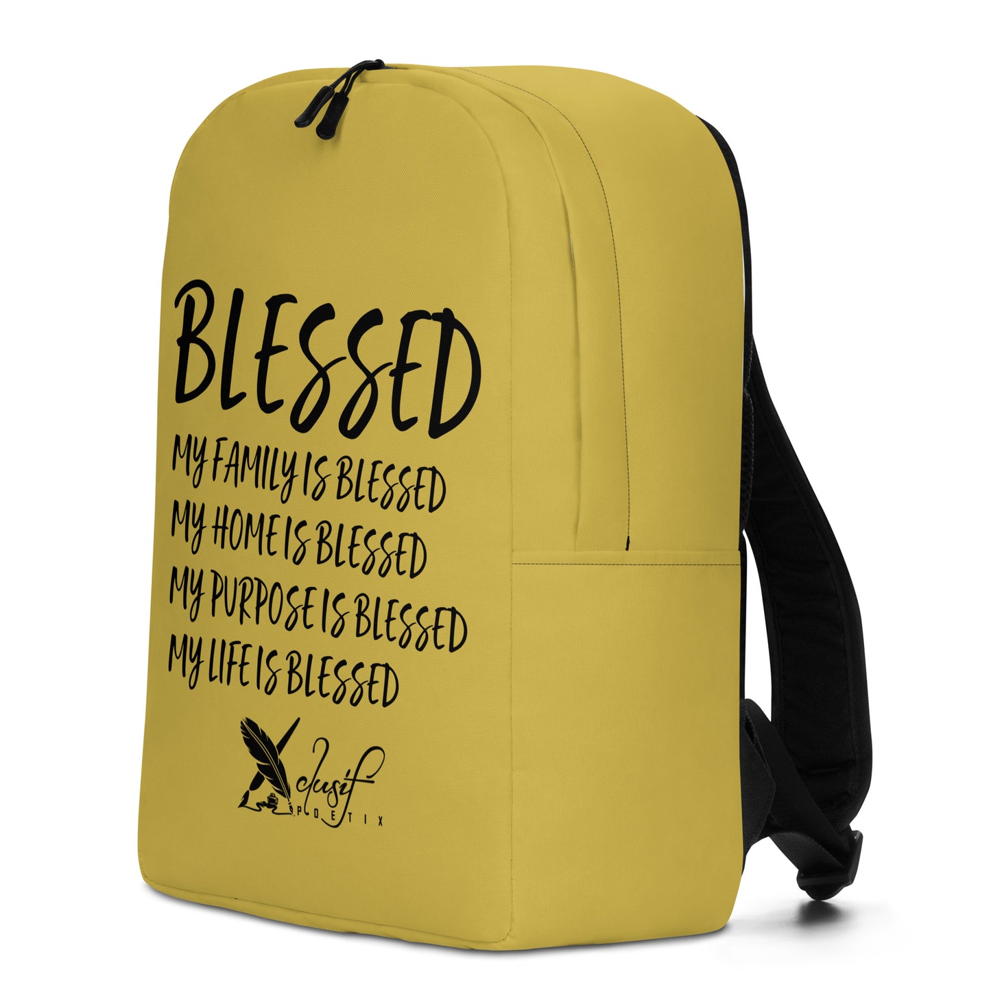 BLESSED BY XCLUSIF POETIX GOLD & BLACK Minimalist Backpack