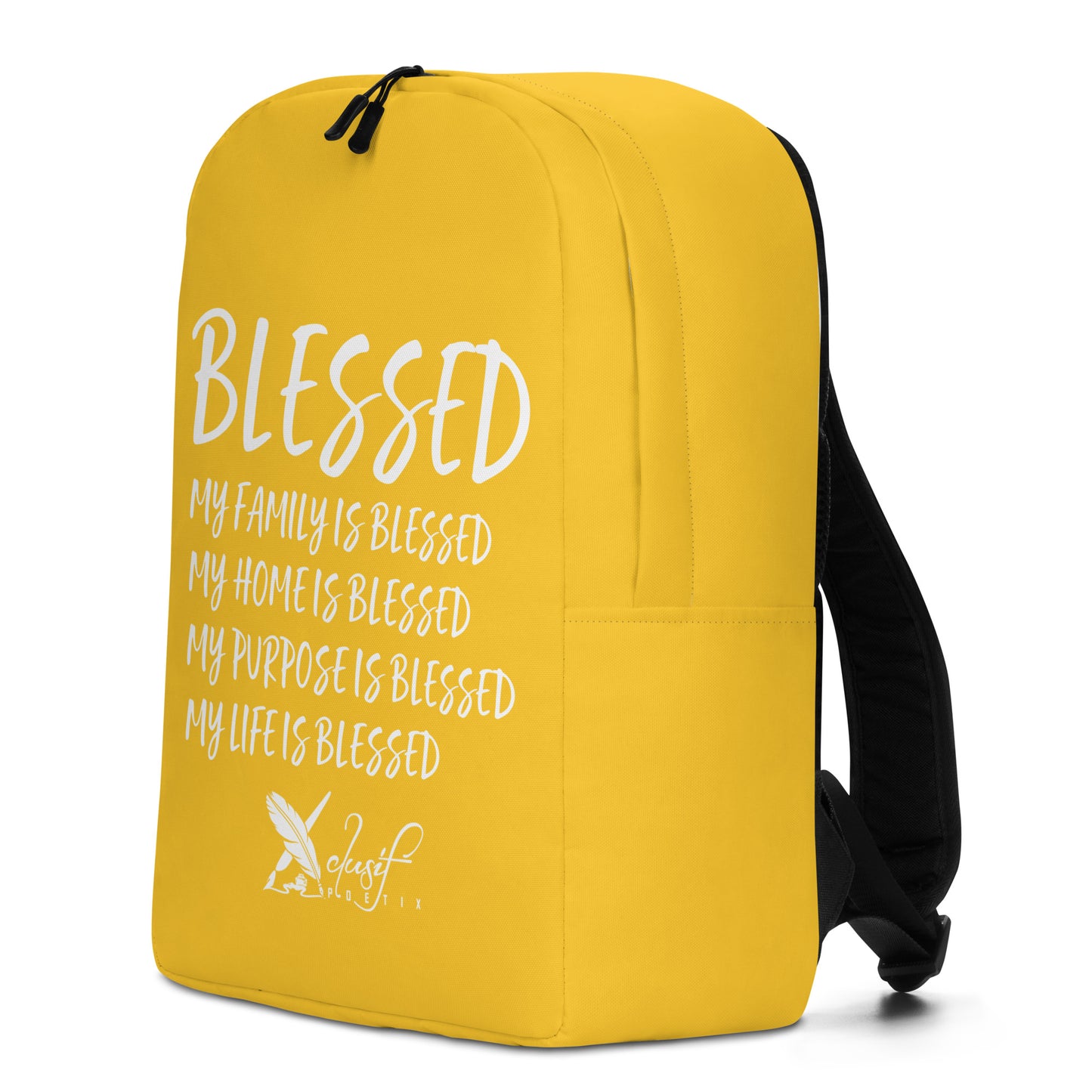 BLESSED BY XCLUSIF POETIX YELLOW & WHITE Minimalist Backpack