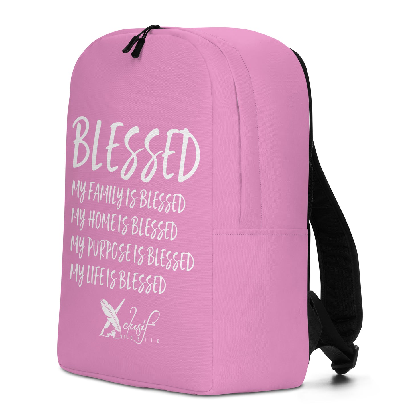 BLESSED BY XCLUSIF POETIX LAVENDER & WHITE Minimalist Backpack