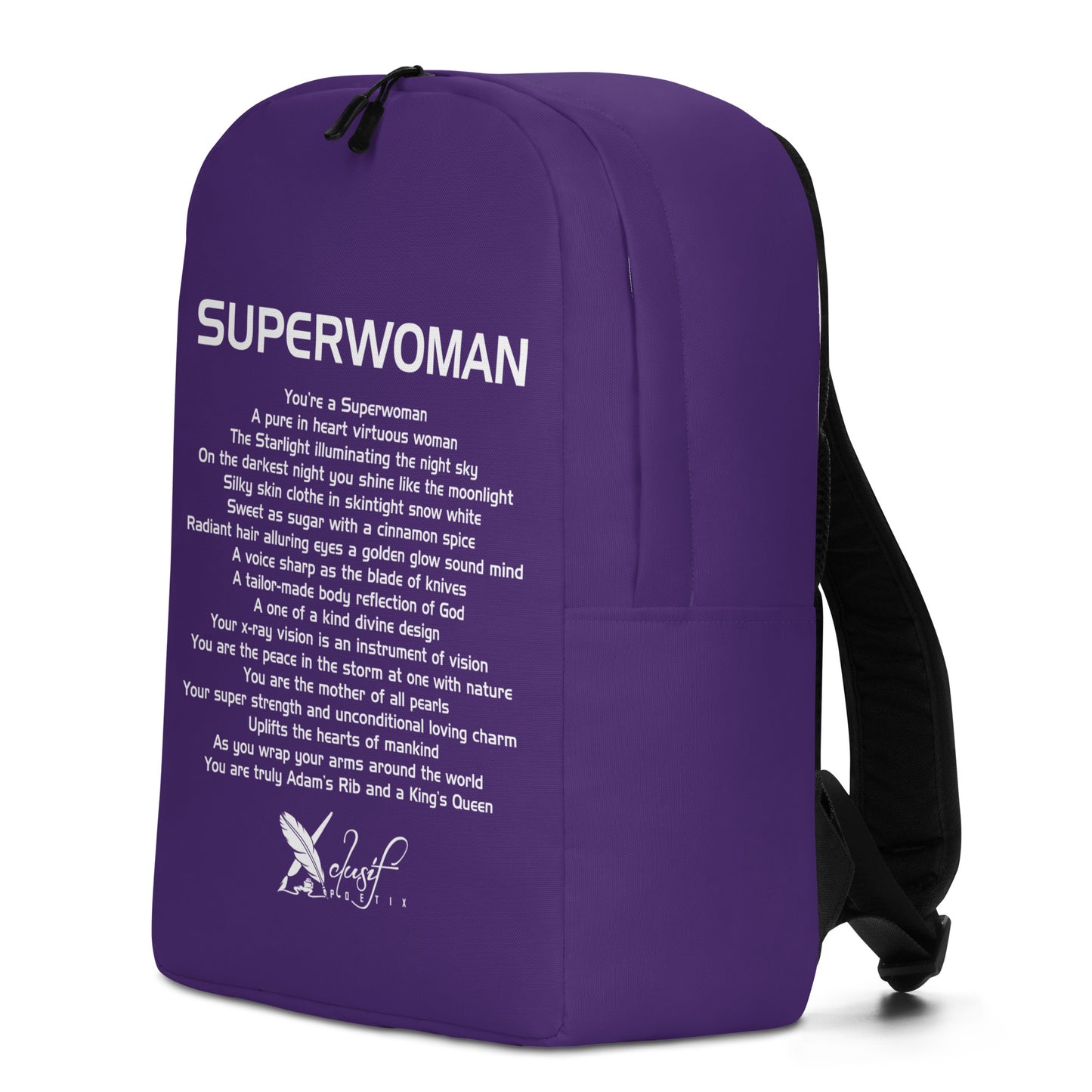 SUPERWOMAN BY XCLUSIF POETIX PURPLE & WHITE Minimalist Backpack