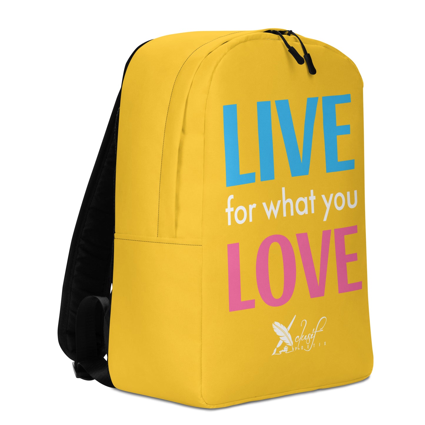 "LIVE FOR WHAT YOU LOVE" BY XCLUSIF POETIX YELLOW Minimalist Backpack