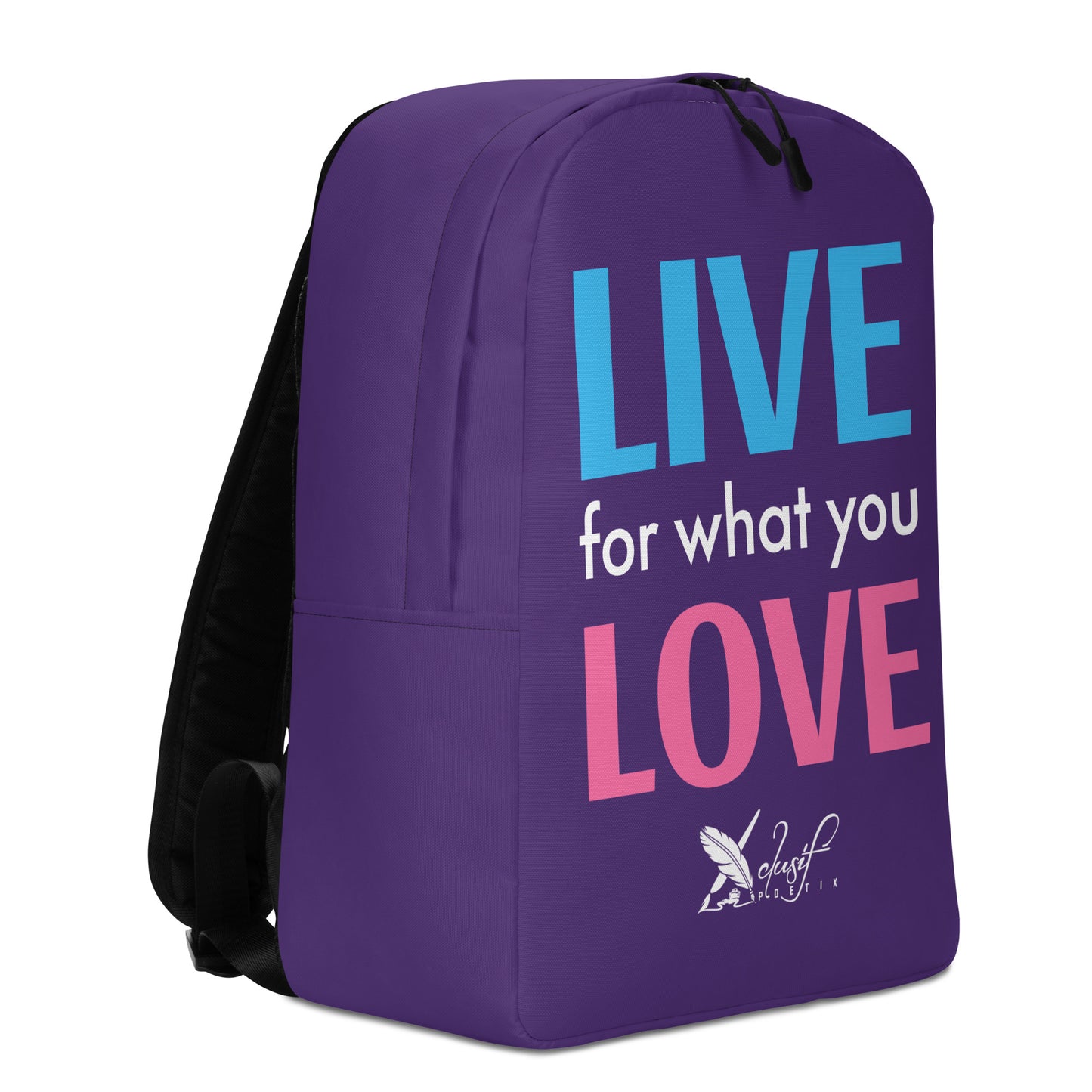 "LIVE FOR WHAT YOU LOVE" BY XCLUSIF POETIX PURPLE Minimalist Backpack