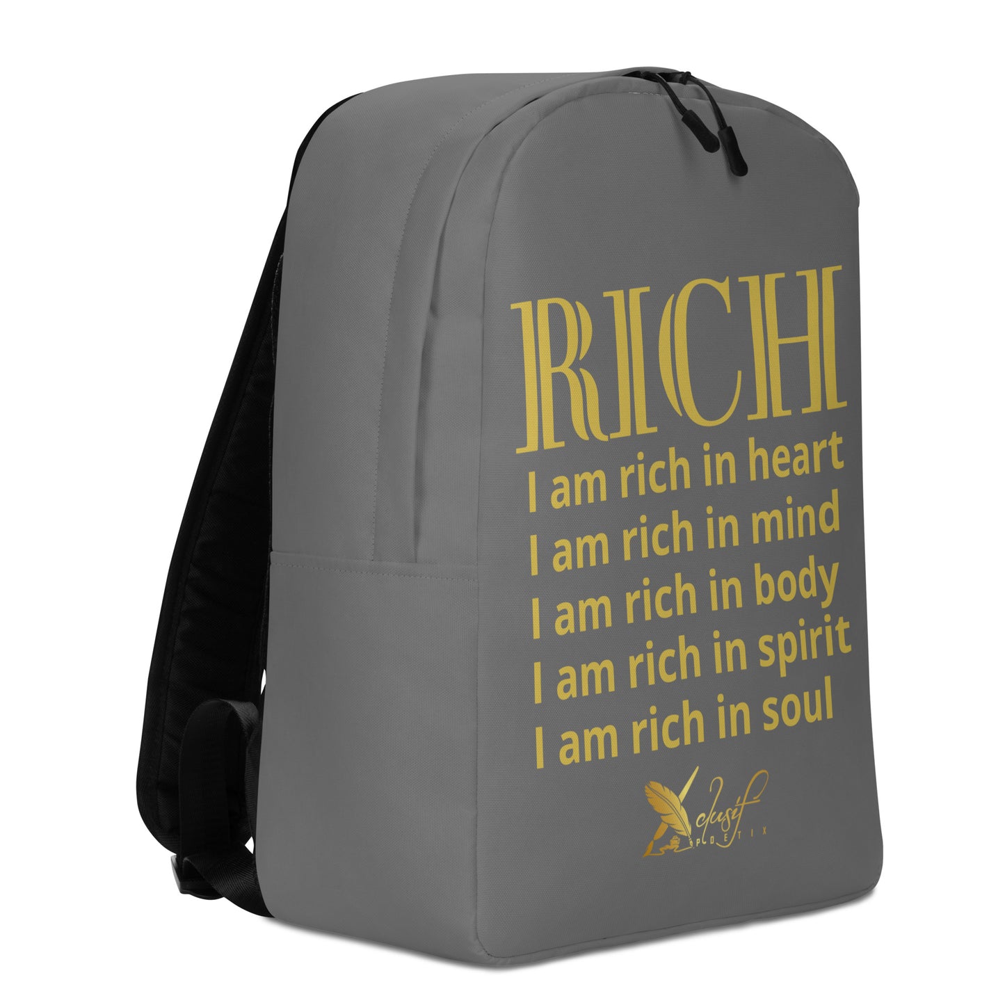 RICH BY XCLUSIF POETIX GREY & GOLD Minimalist Backpack