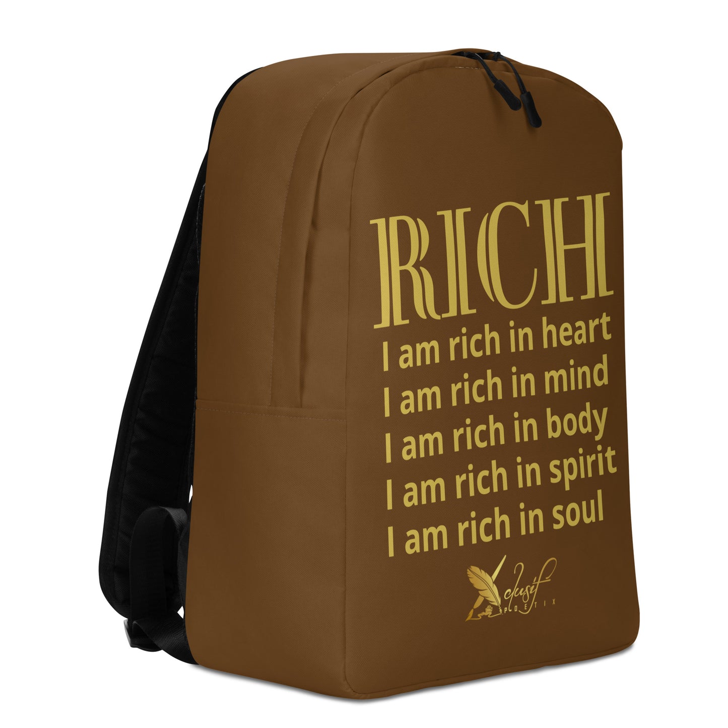 RICH BY XCLUSIF POETIX BROWN & GOLD Minimalist Backpack