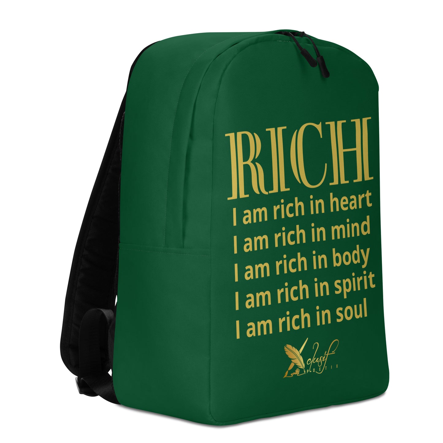 RICH BY XCLUSIF POETIX FOREST GREEN & GOLD Minimalist Backpack