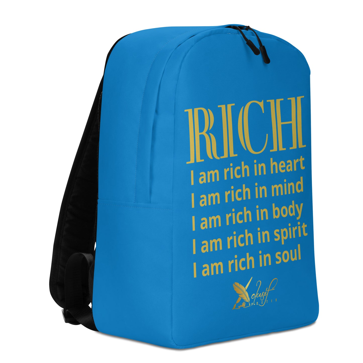 RICH BY XCLUSIF POETIX BLUE & GOLD Minimalist Backpack