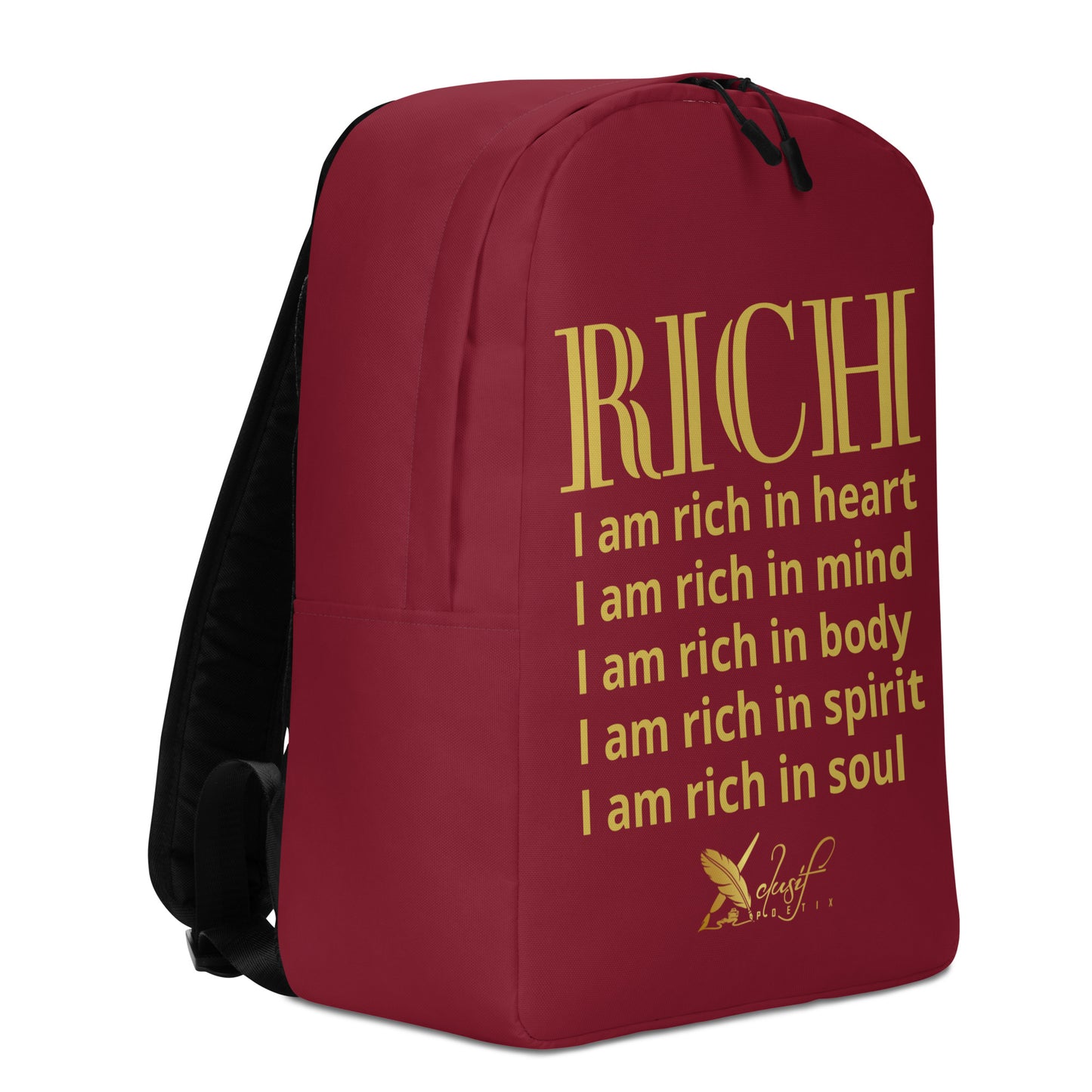 RICH BY XCLUSIF POETIX BURGUNDY & GOLD Minimalist Backpack