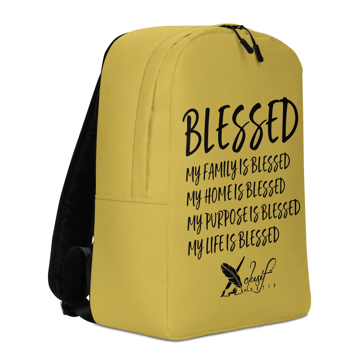 BLESSED BY XCLUSIF POETIX GOLD & BLACK Minimalist Backpack