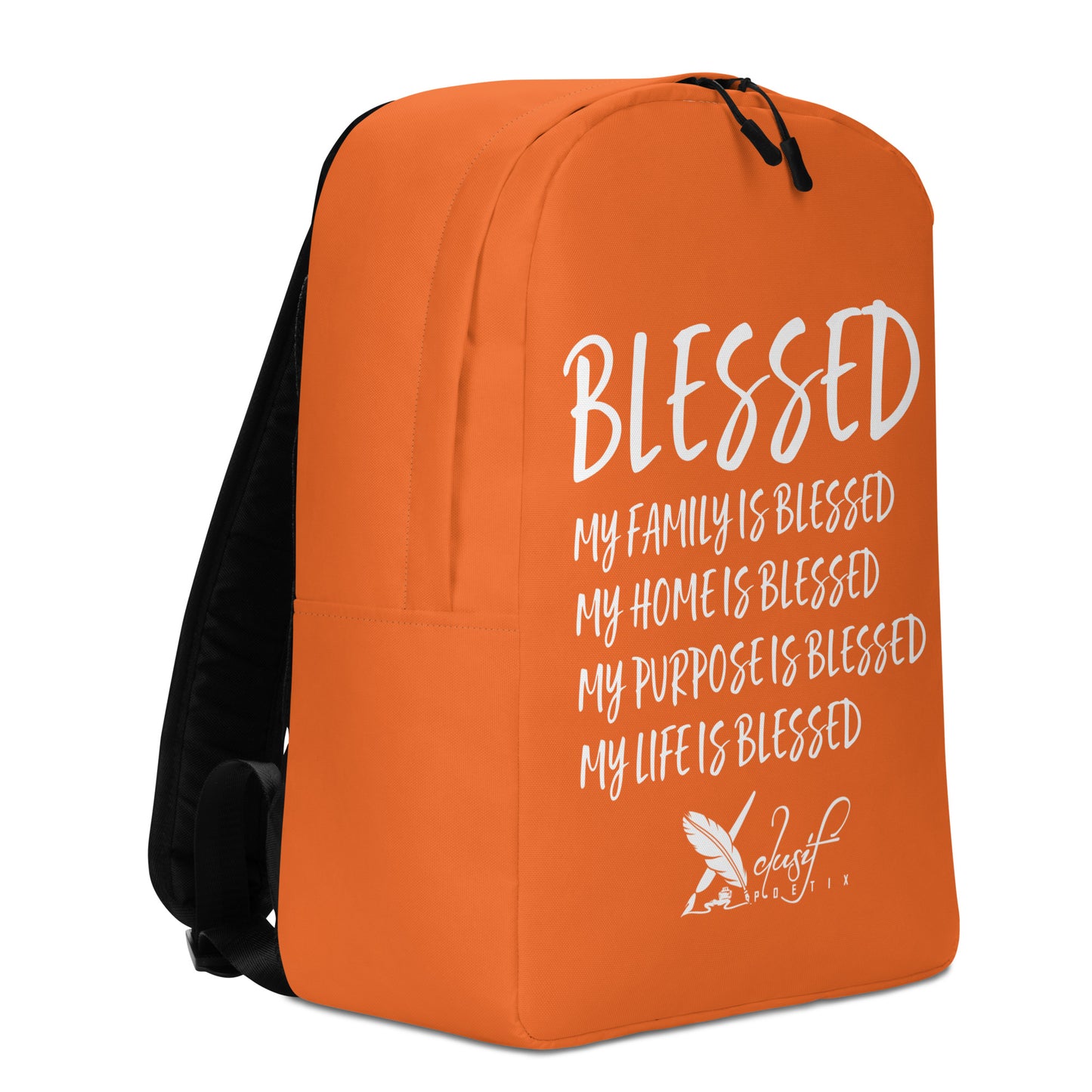 BLESSED BY XCLUSIF POETIX ORANGE & WHITE Minimalist Backpack