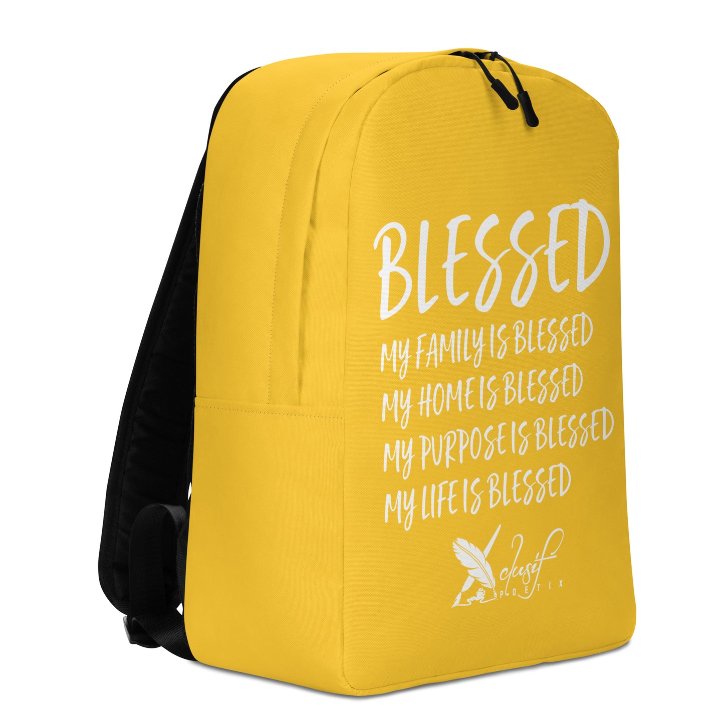 BLESSED BY XCLUSIF POETIX YELLOW & WHITE Minimalist Backpack