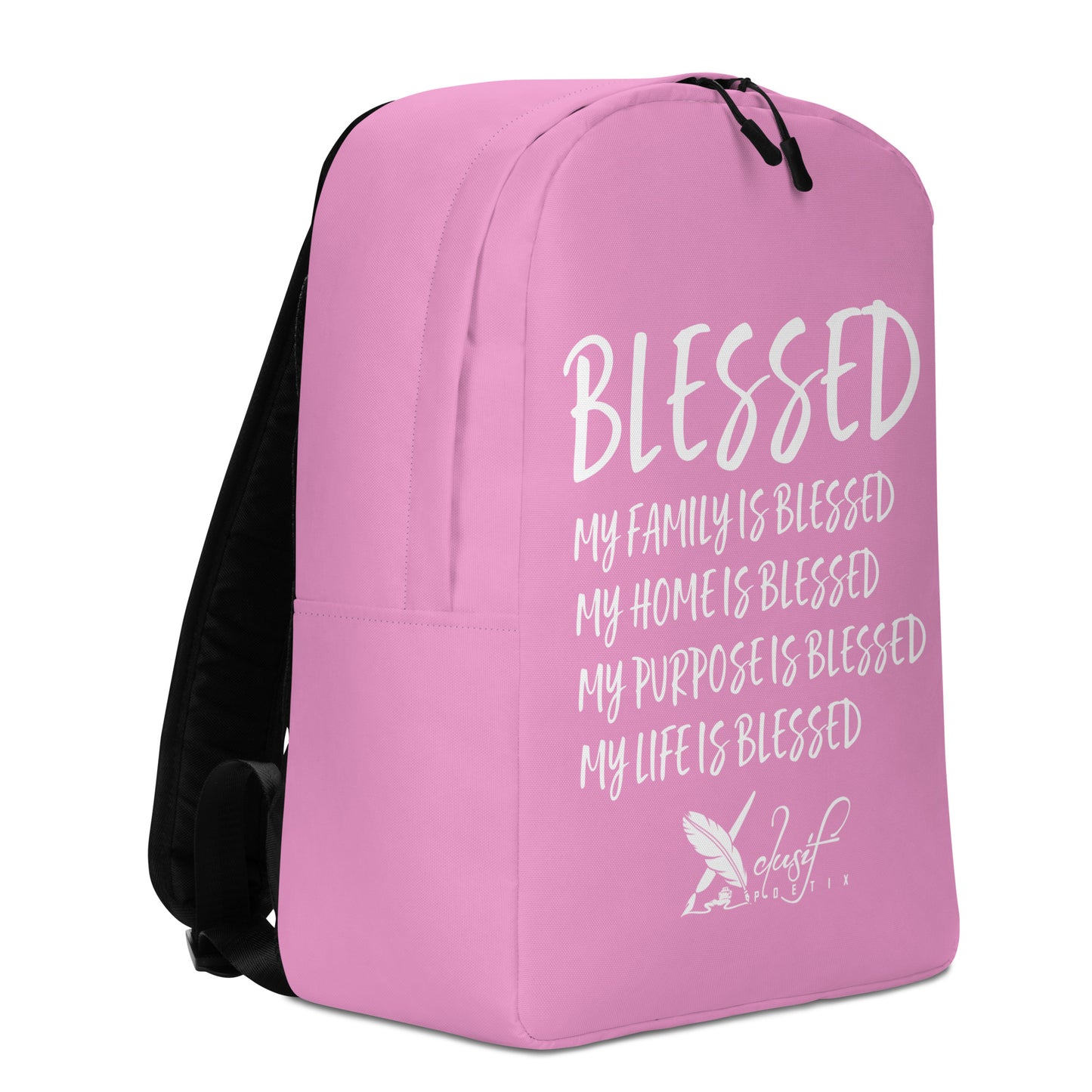 BLESSED BY XCLUSIF POETIX LAVENDER & WHITE Minimalist Backpack