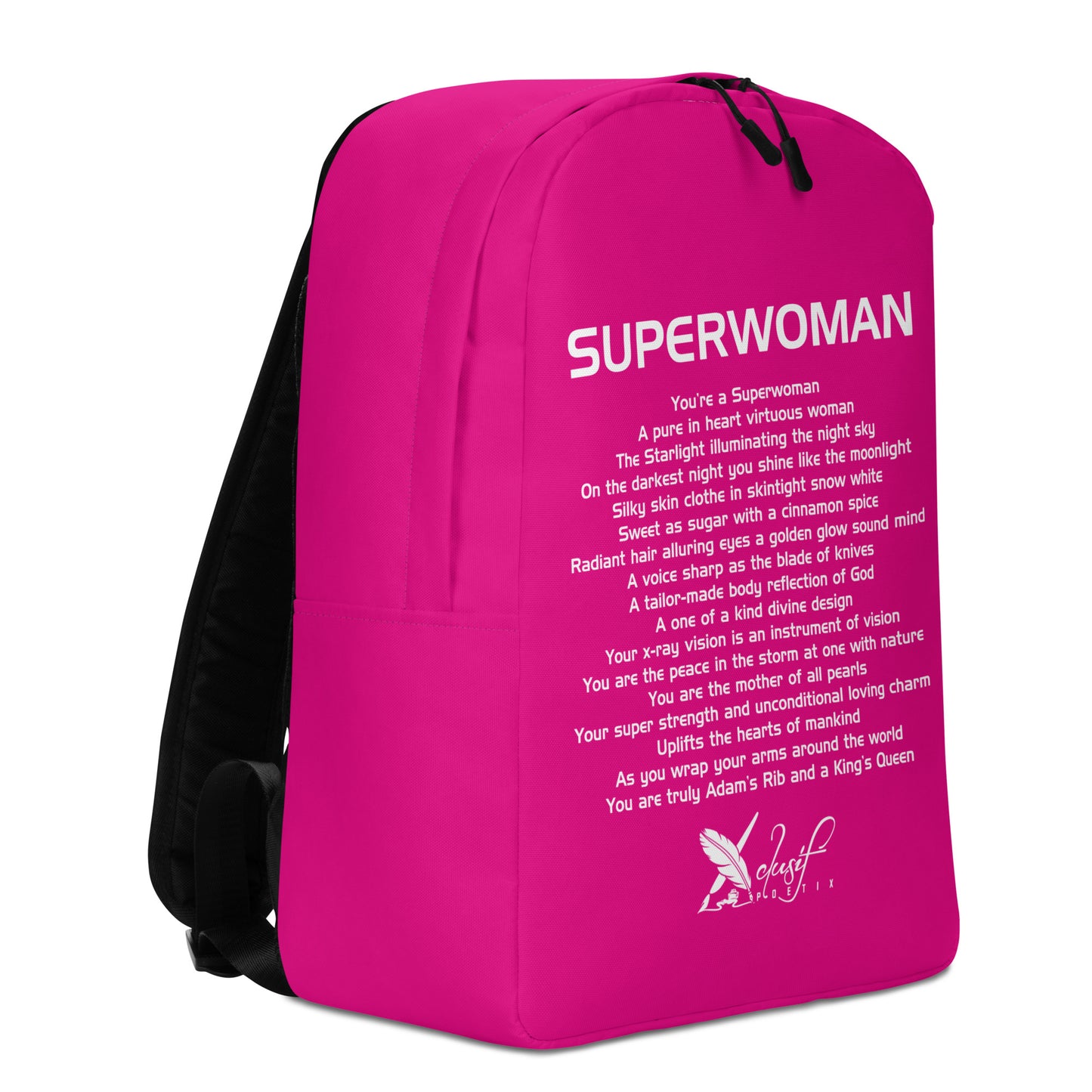 SUPERWOMAN BY XCLUSIF POETIX HOT PINK & WHITE Minimalist Backpack