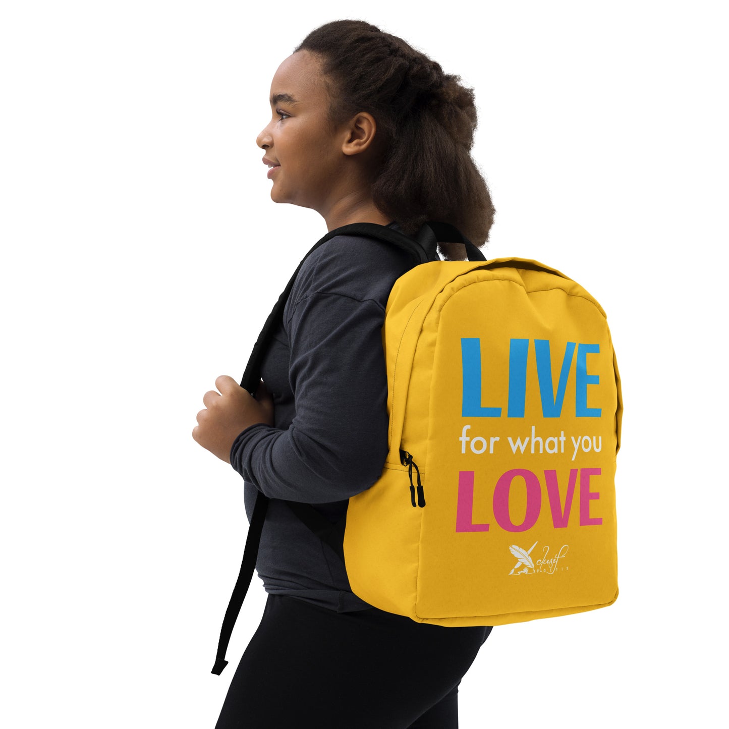 "LIVE FOR WHAT YOU LOVE" BY XCLUSIF POETIX YELLOW Minimalist Backpack