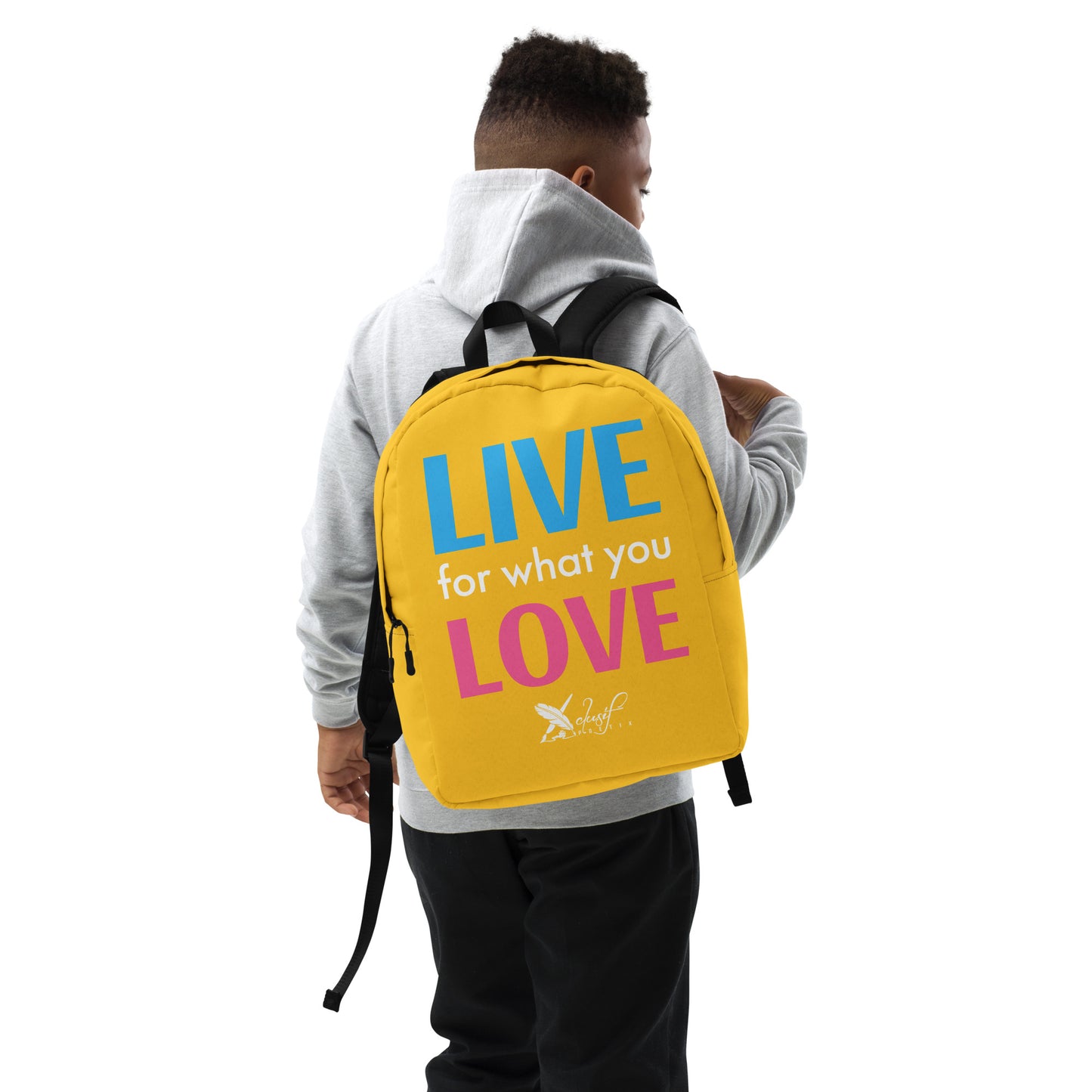 "LIVE FOR WHAT YOU LOVE" BY XCLUSIF POETIX YELLOW Minimalist Backpack