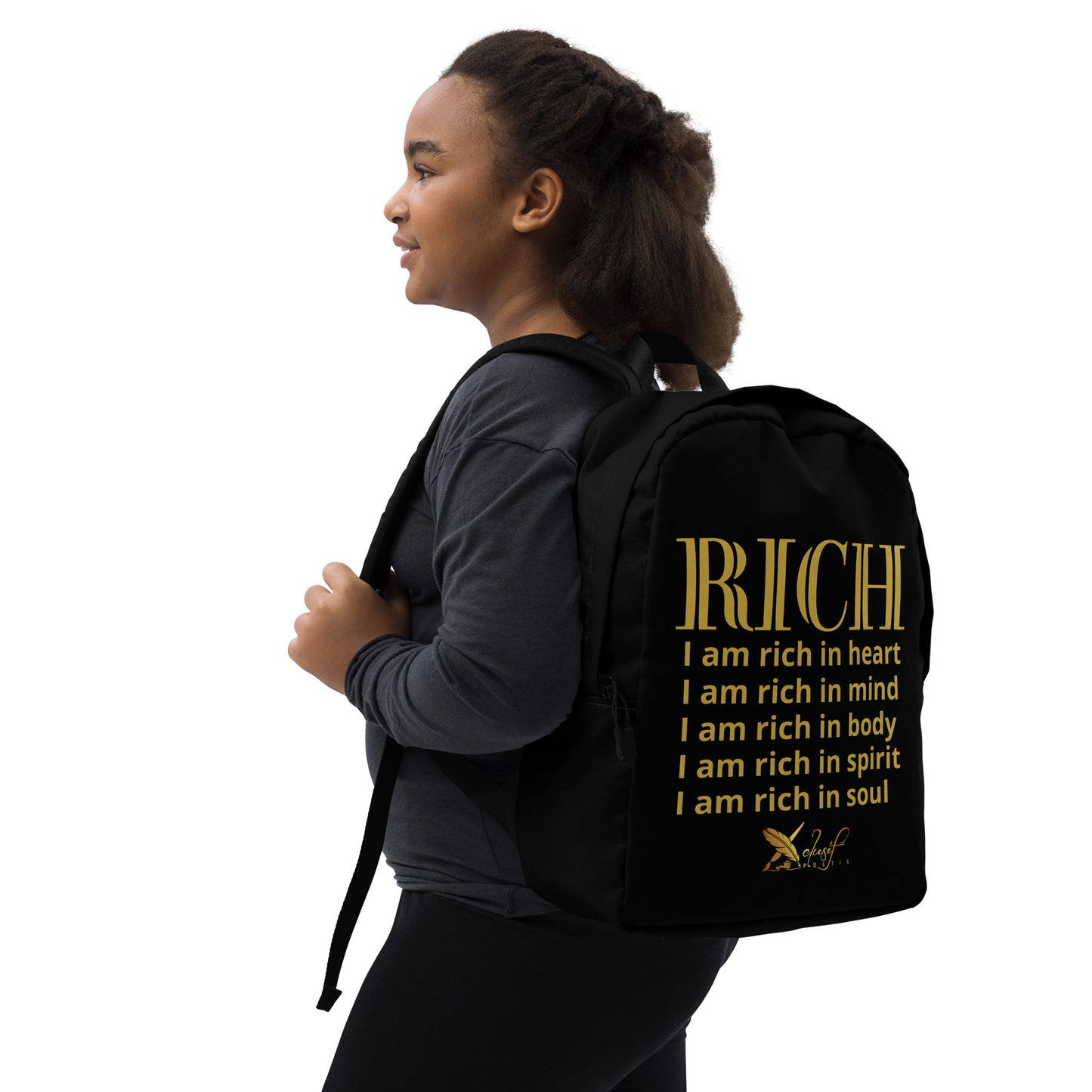 RICH BY XCLUSIF POETIX BLACK & GOLD Minimalist Backpack