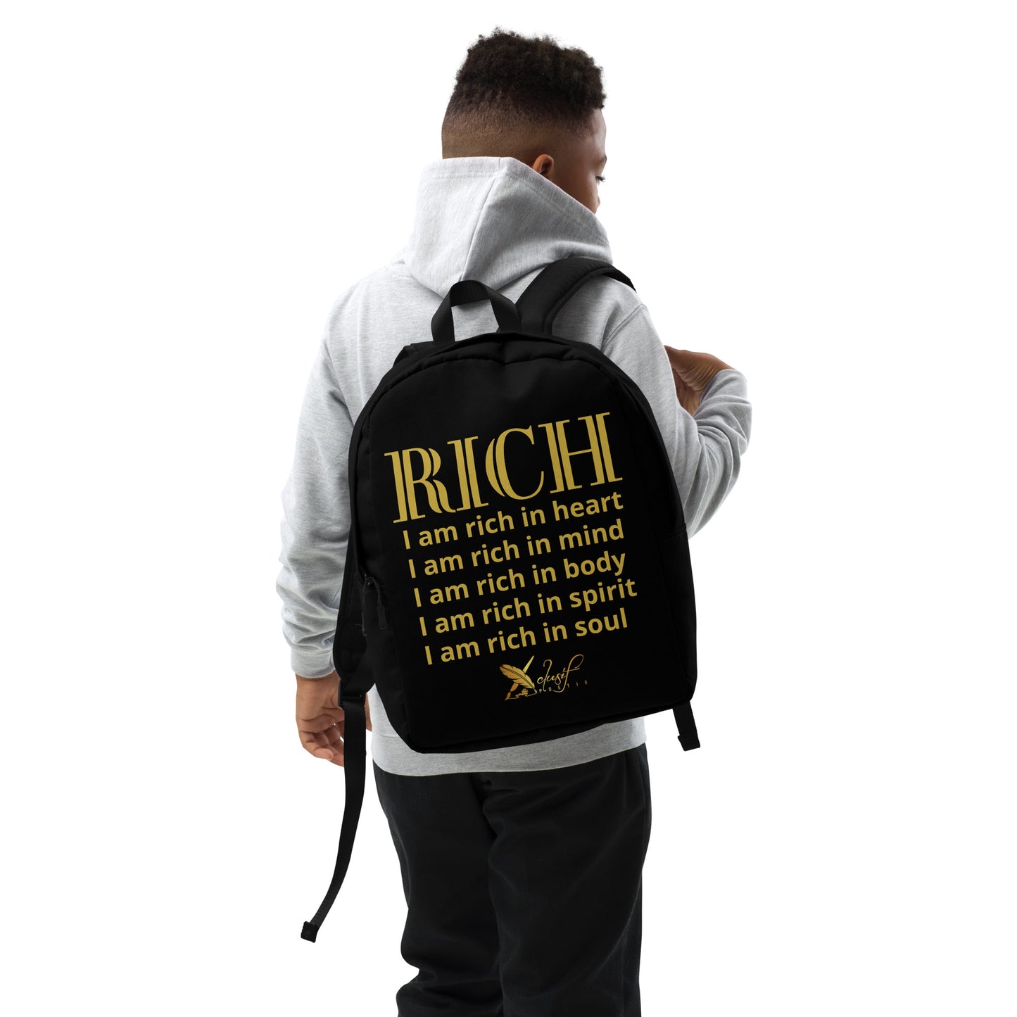 RICH BY XCLUSIF POETIX BLACK & GOLD Minimalist Backpack