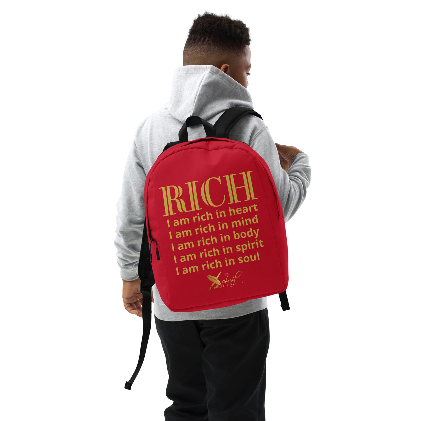 RICH BY XCLUSIF POETIX RED & GOLD Minimalist Backpack