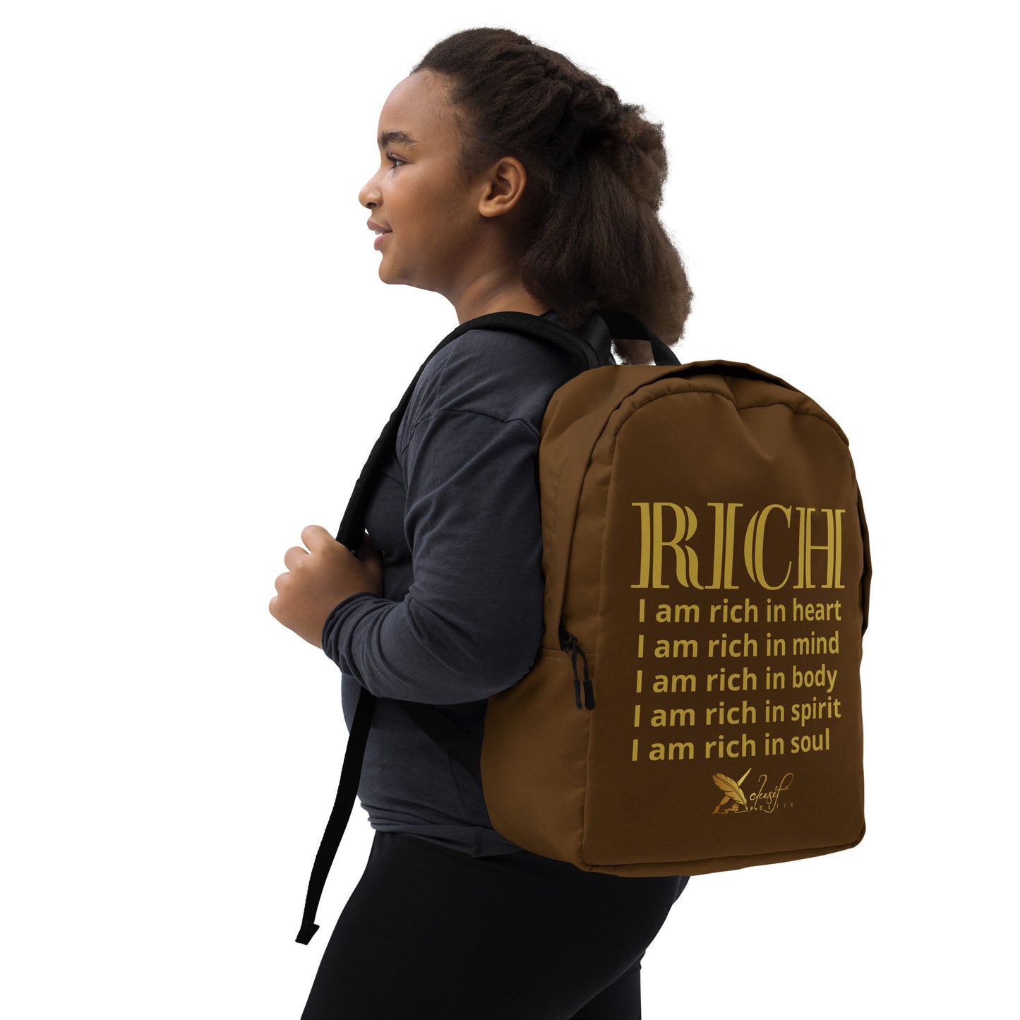 RICH BY XCLUSIF POETIX BROWN & GOLD Minimalist Backpack