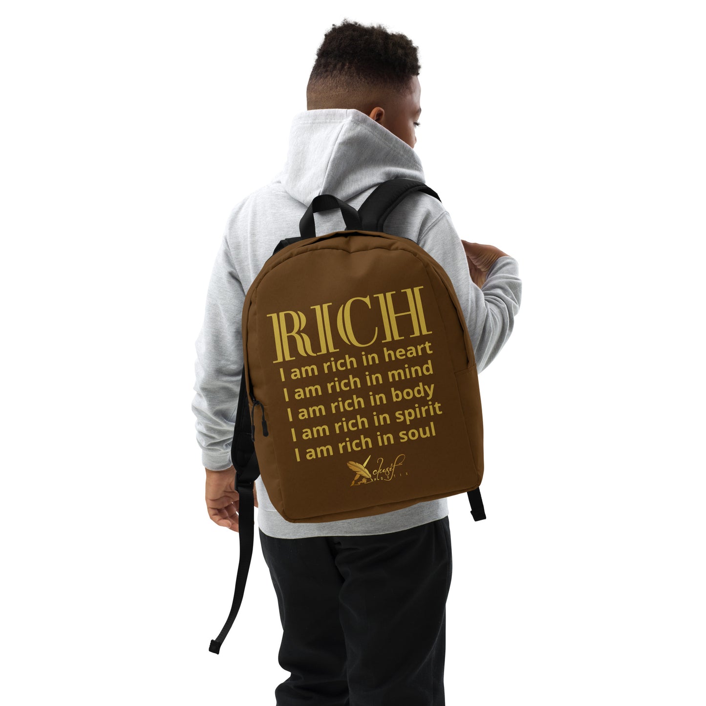 RICH BY XCLUSIF POETIX BROWN & GOLD Minimalist Backpack