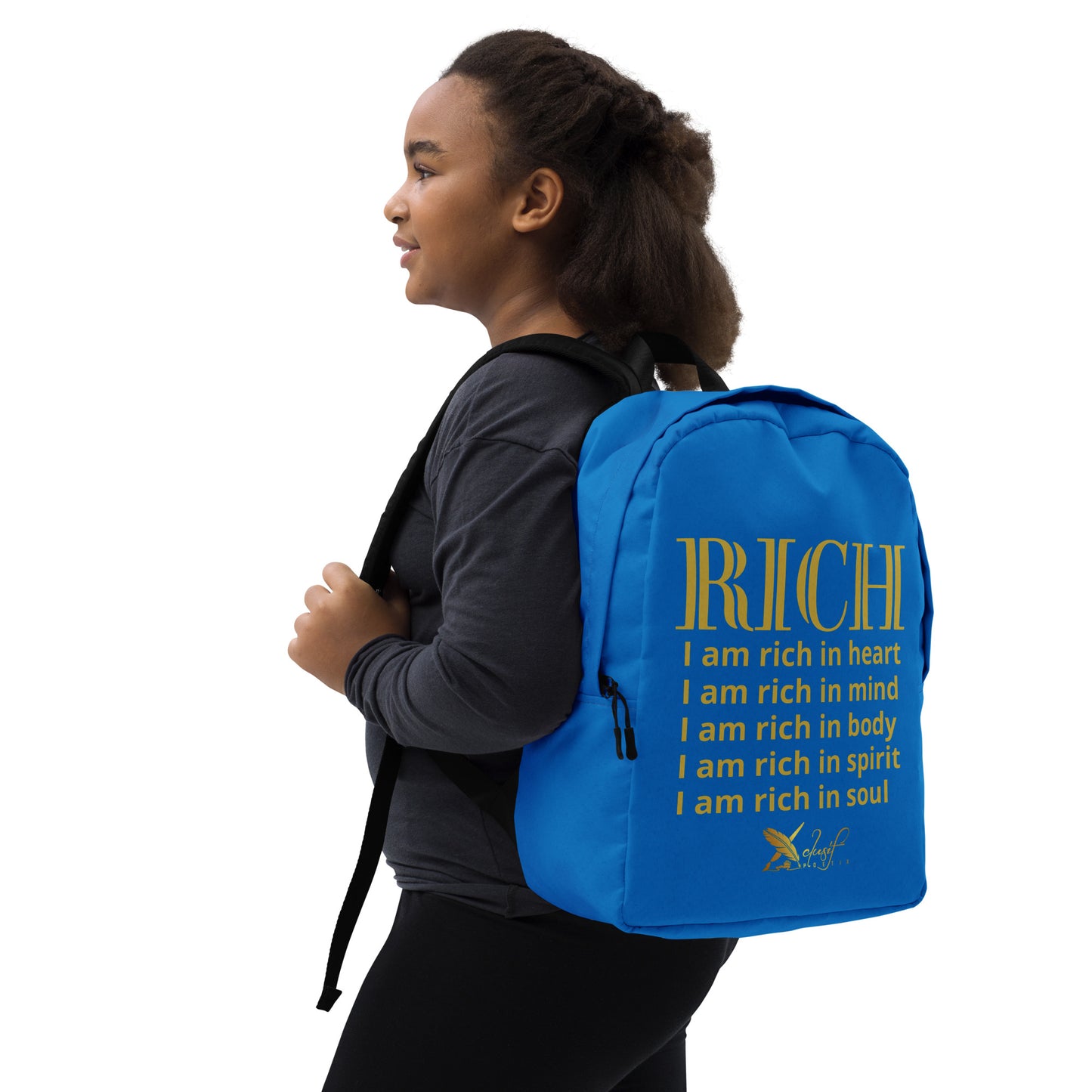 RICH BY XCLUSIF POETIX BLUE & GOLD Minimalist Backpack